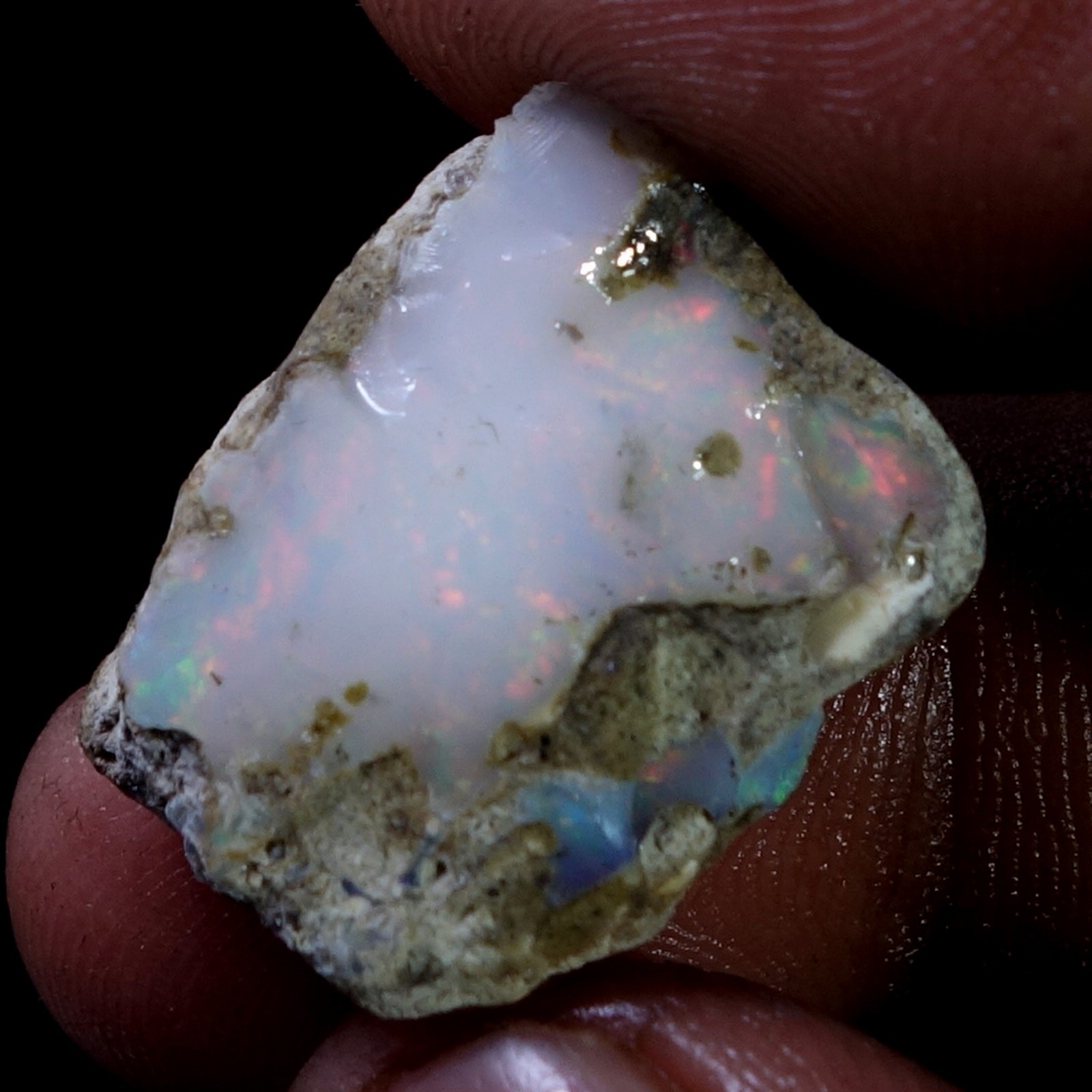 AA+ Ethiopian Dry Opal Rough Entreated Welo Opal Multi Fire Color Flash 15.40Cts