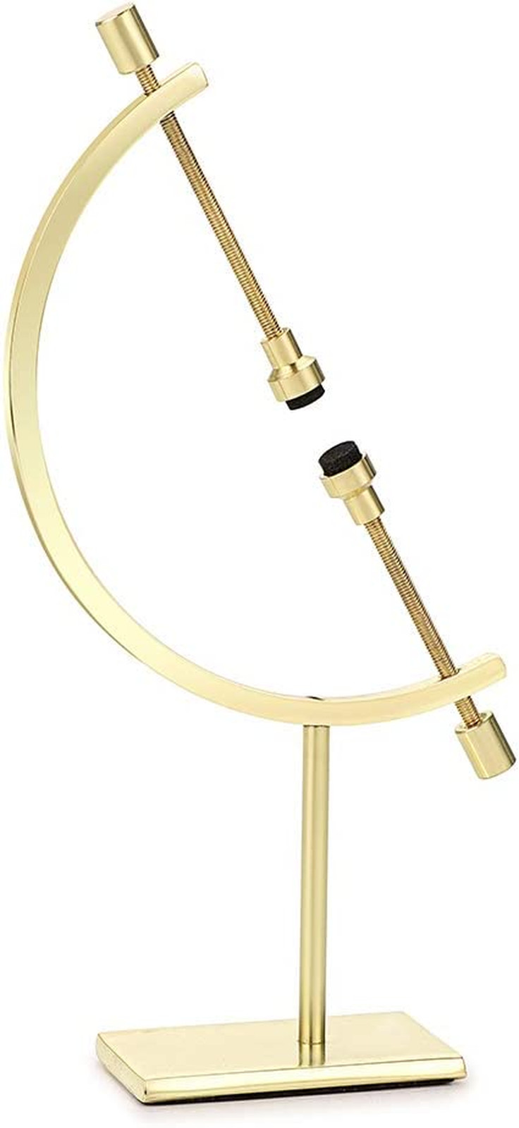 Golden Toned Sphere Holder Caliper Stand, Caliper Style Display Stand Fo