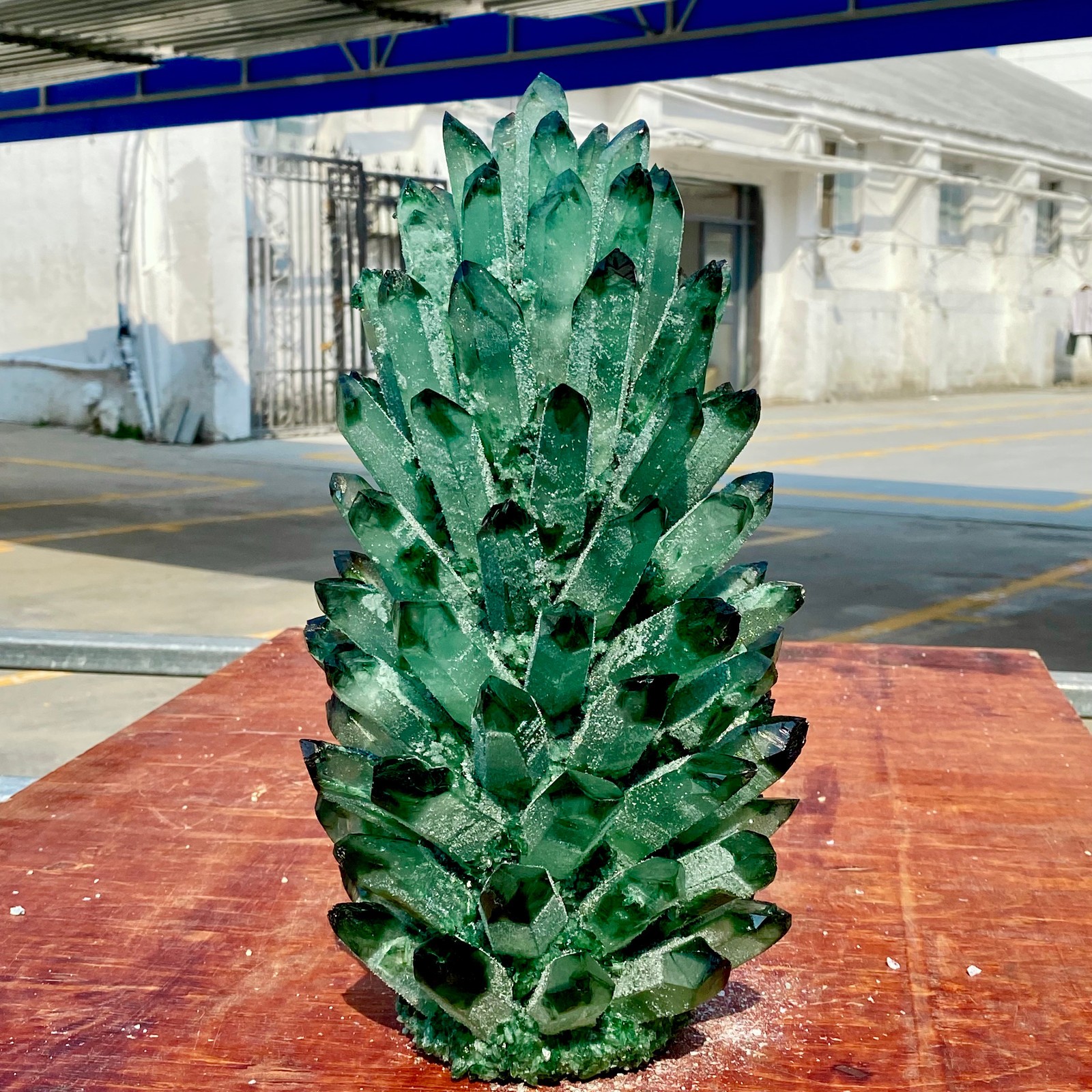 19.8LB Newly discovered green phantom quartz crystal cluster minerals