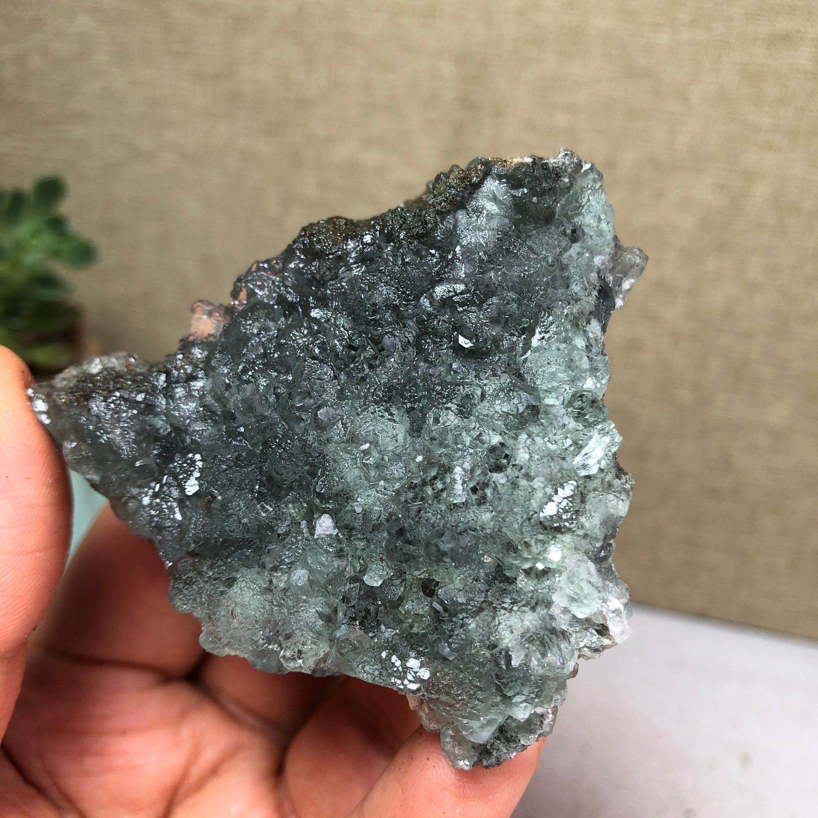 78g NATURAL Green Cubic FLUORITE Crystal Cluster Mineral Specimen A4734