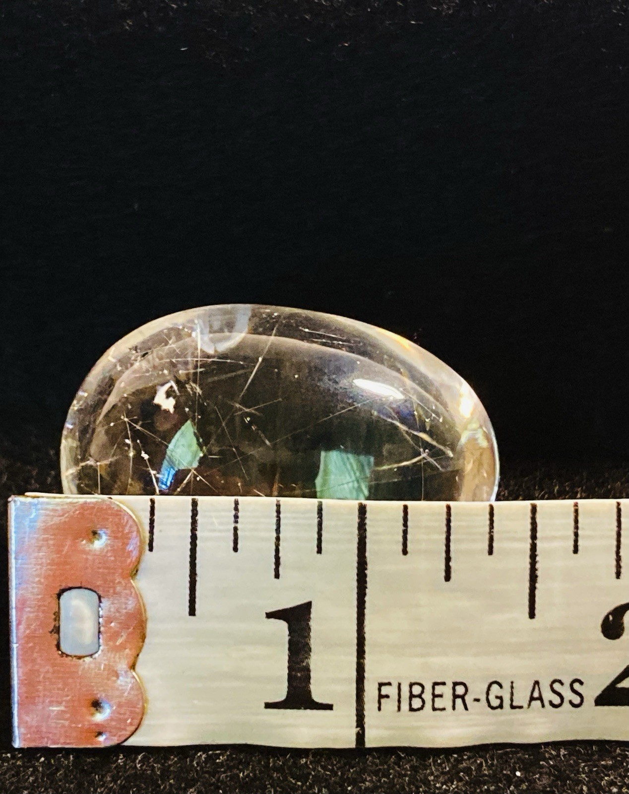 Rutilated Quartz natural fine Egg clear 33 grams 1.5”across hairy mineral