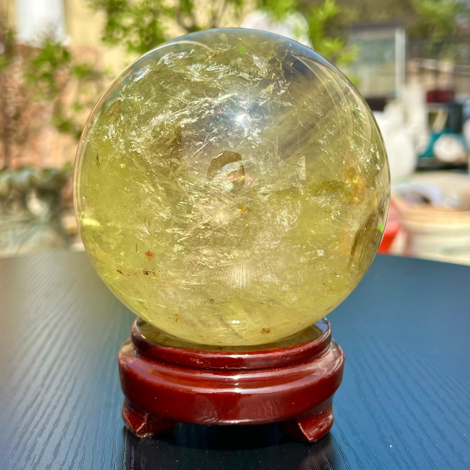 5LB Top Natural Citrine Sphere Quartz Crystals Reiki Ball Gems Decorate Gift