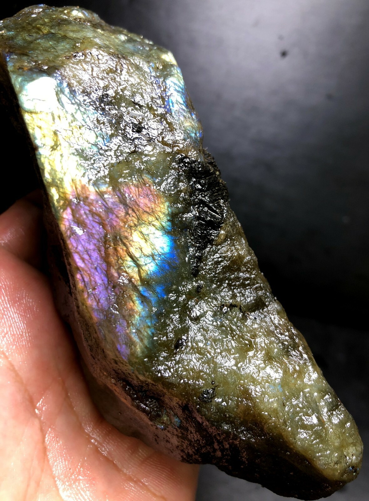 365g Rare Natural Labradorite Crystal Rough not Polished From Madagascar W262