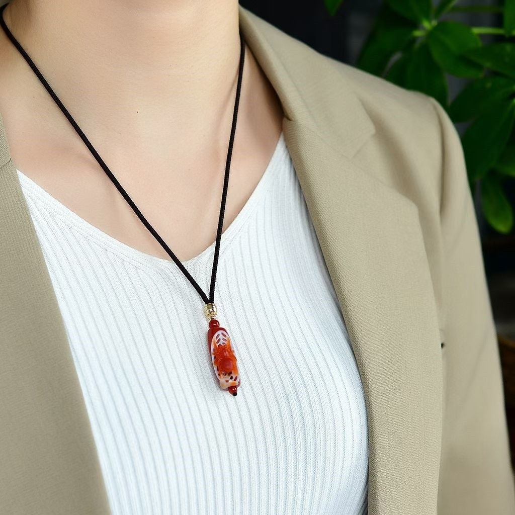 30*12*12mm Top Natural Agate Quartz Crystal Pendant Carved Spider Skull Healing