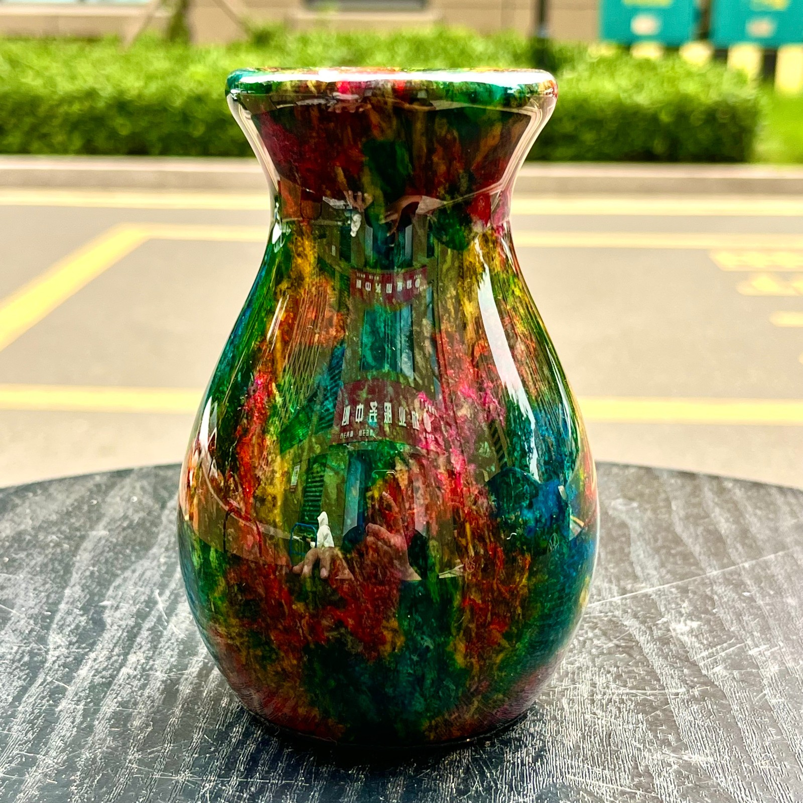 1.08LB Natural “Seven Colors Jade” vase specimen -Taiwan China