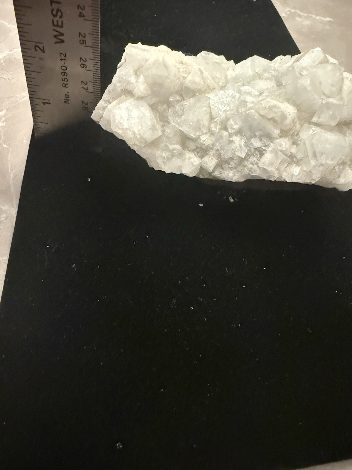 White Crystal Cluster on Matrix Rock Mineral Specimen Approx 5-6 in