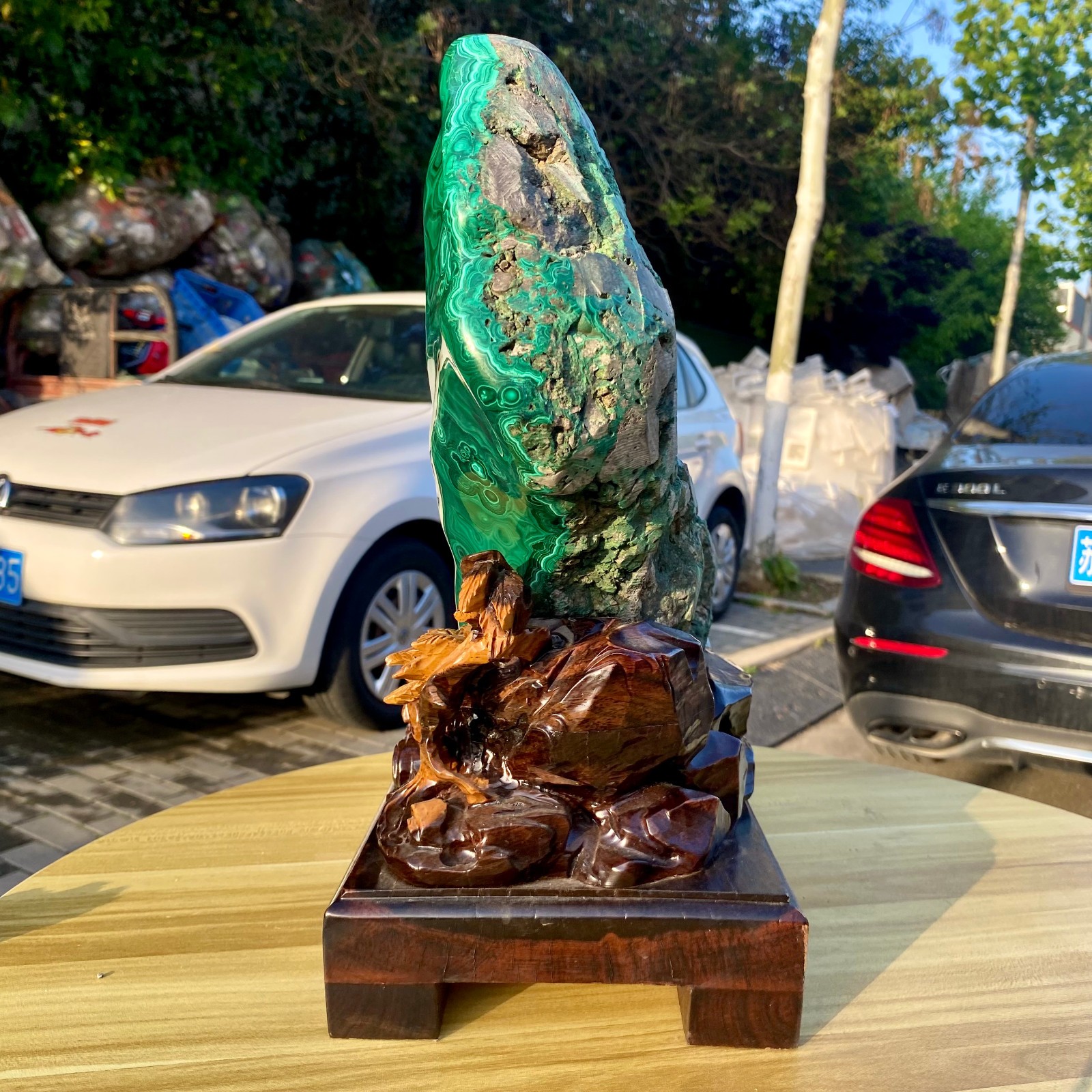 27.84LB Natural Polished Malachite Mineral freeform specimen Reiki Stone