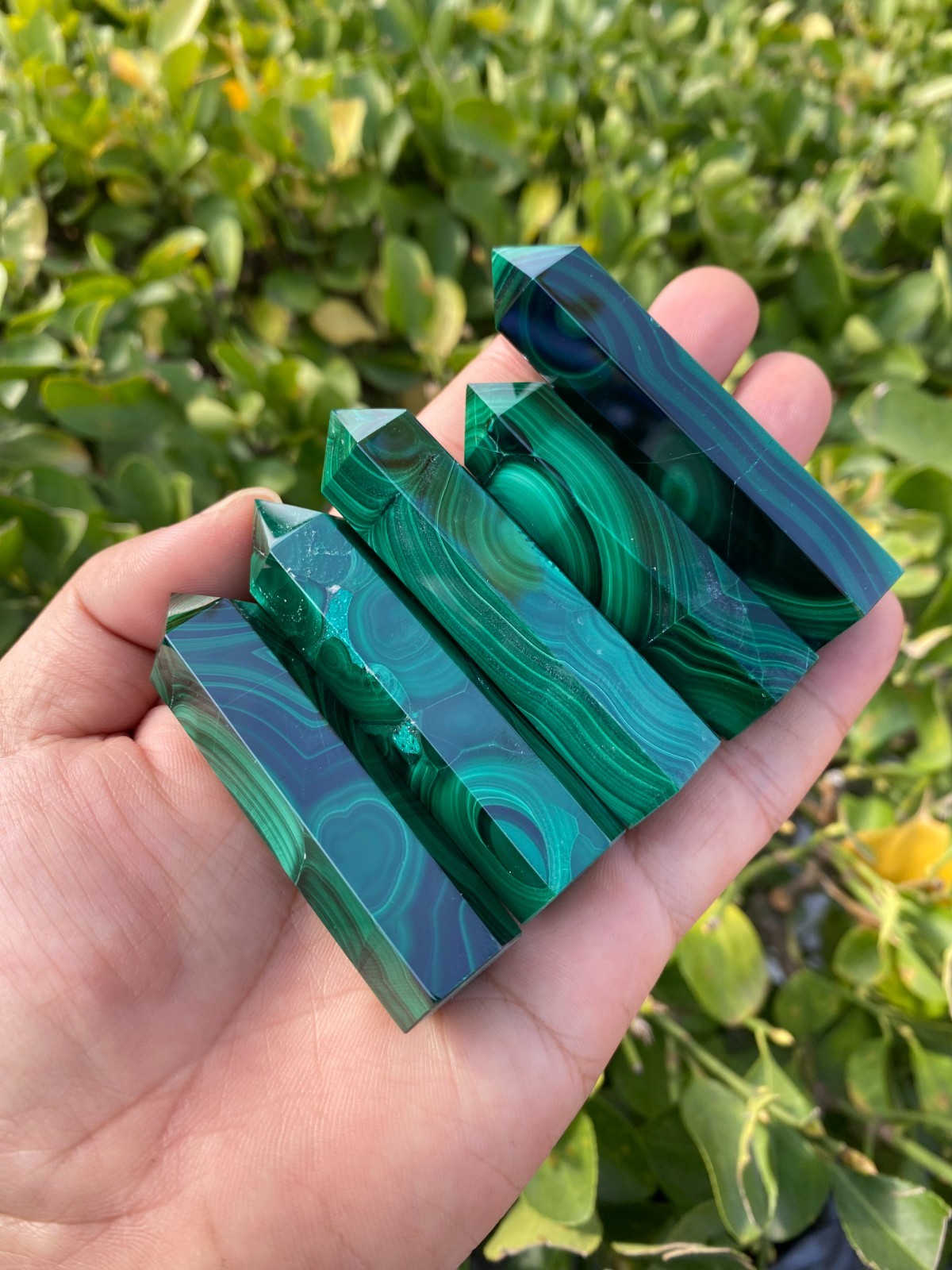 1pc Top Natural Malachite Quartz Obelisk Crystals Tower Chakras Point healing