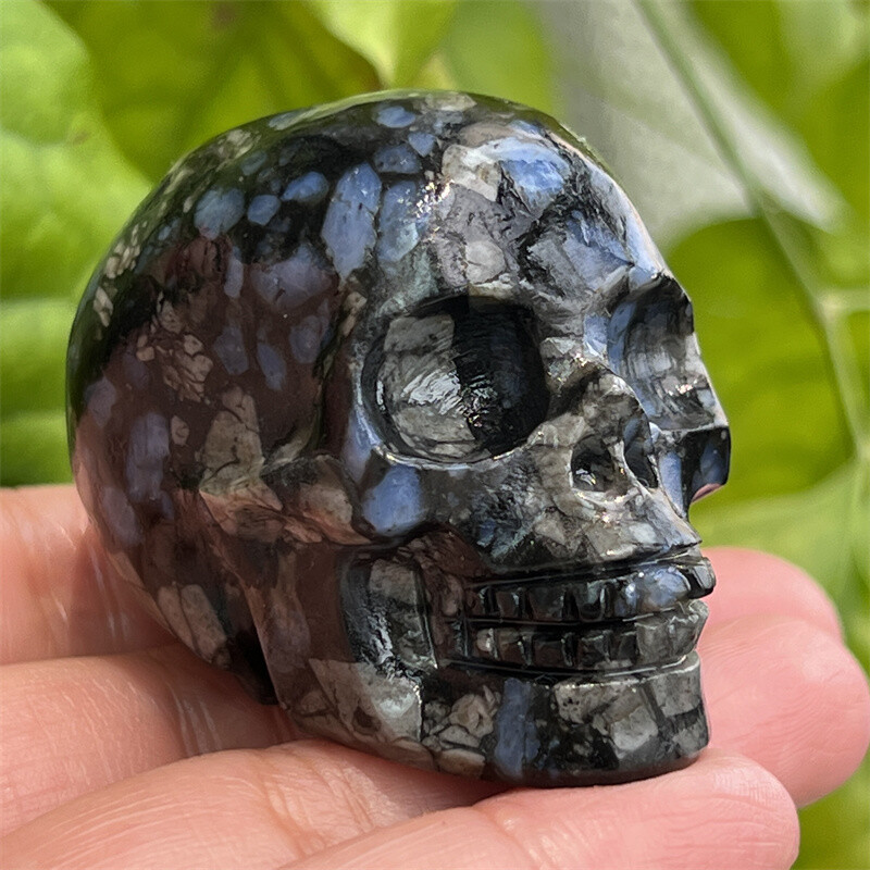 2″ Natural rhyolite Figurines skull Quartz Crystal Skull healing Random 1pc