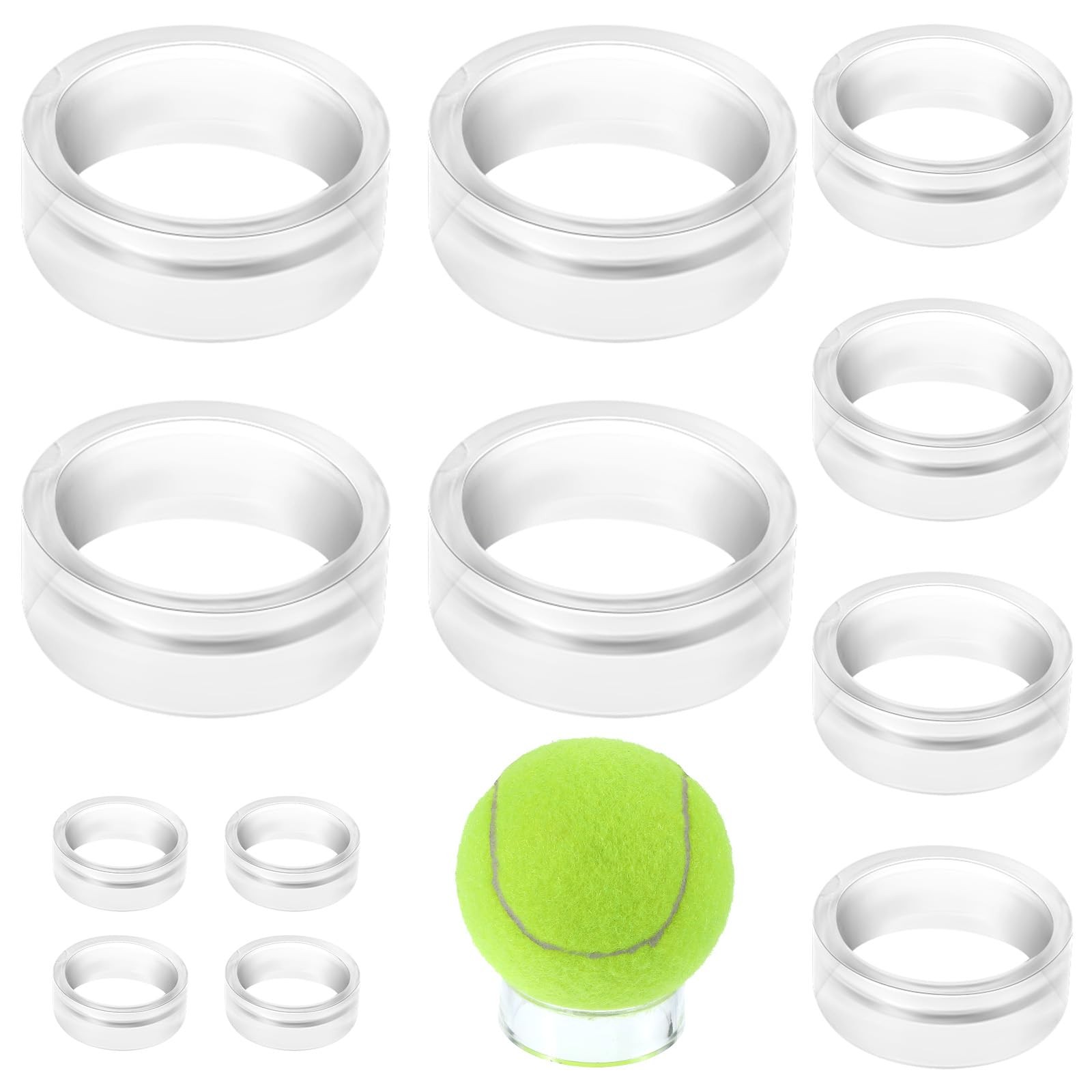 TIESOME 12 PCS Acrylic Sphere Display Stand, 3 Sizes Clear Sphere Holder Roun…