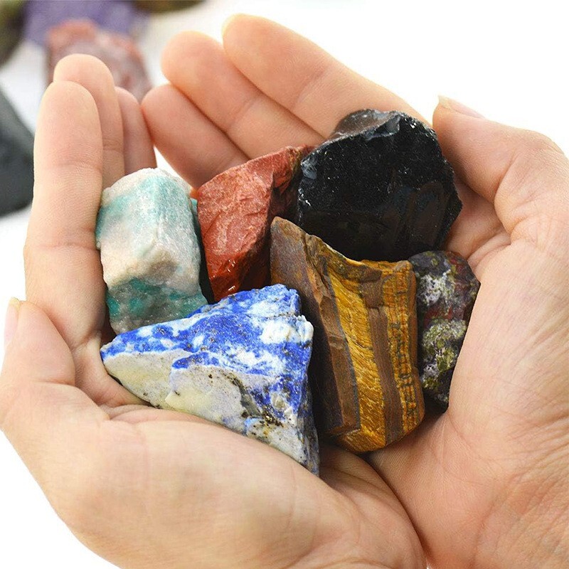 3Pcs Natural Raw Stones Healing Crystal Gemstone Rough Rocks Mineral Specimen