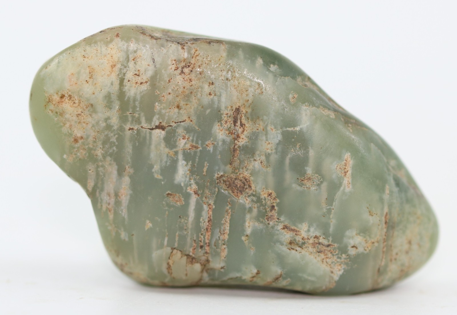 Beautiful Natural Jade Vitim River-tumbled Siberia Russia 63g COA 7039