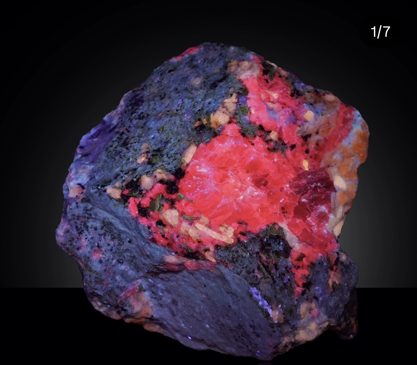 Big Fluorescent Afghanistan Sodalite Marialite, Calcite, Afghanite, Phlogopite.