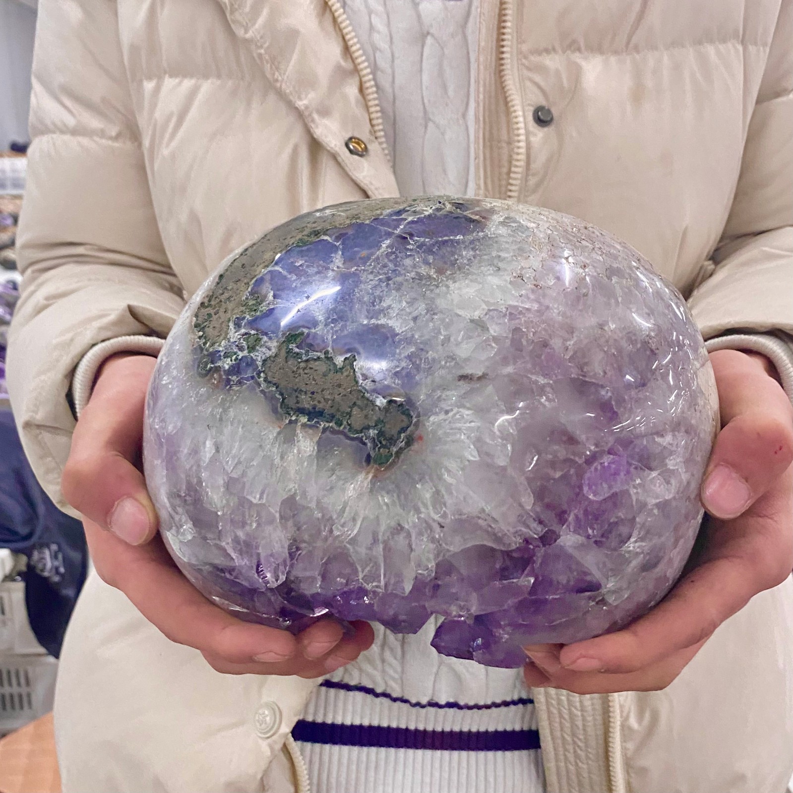 17.85LB Natural Amethyst geode quartz cluster crystal specimen Healing.