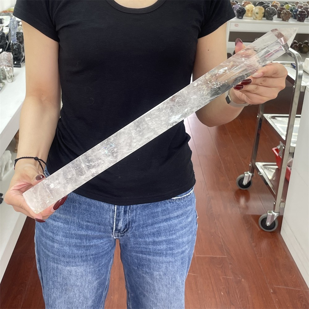5.1LB 20.2″ Natural A+++ Clear Quartz Obelisk Tower Crystal Decor Reiki Heal
