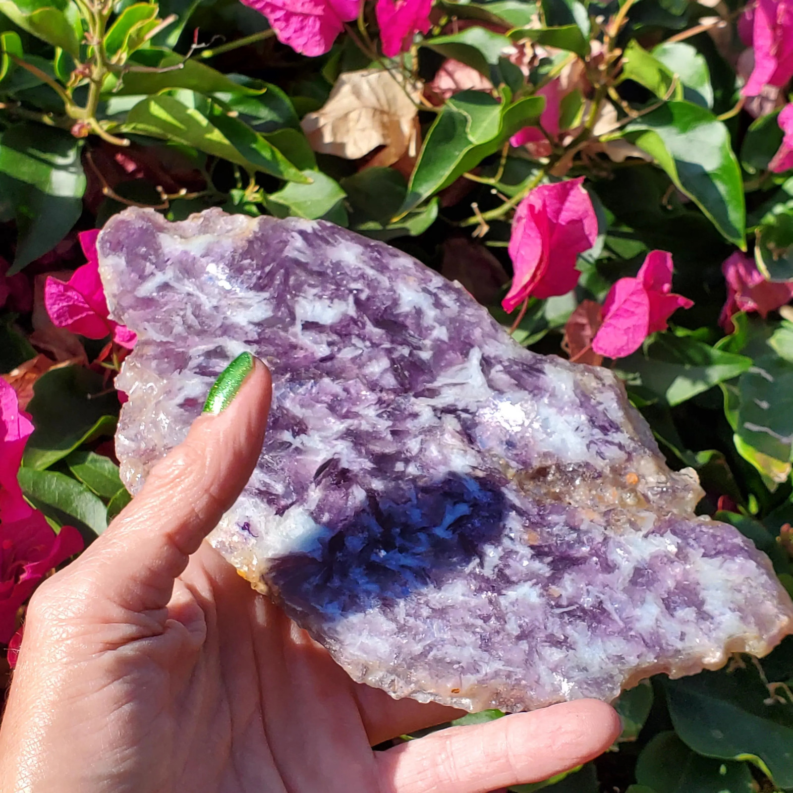 Raw Mica Lilac Pink Purple Flashy Sparkly Polished Display Slab 197 grams