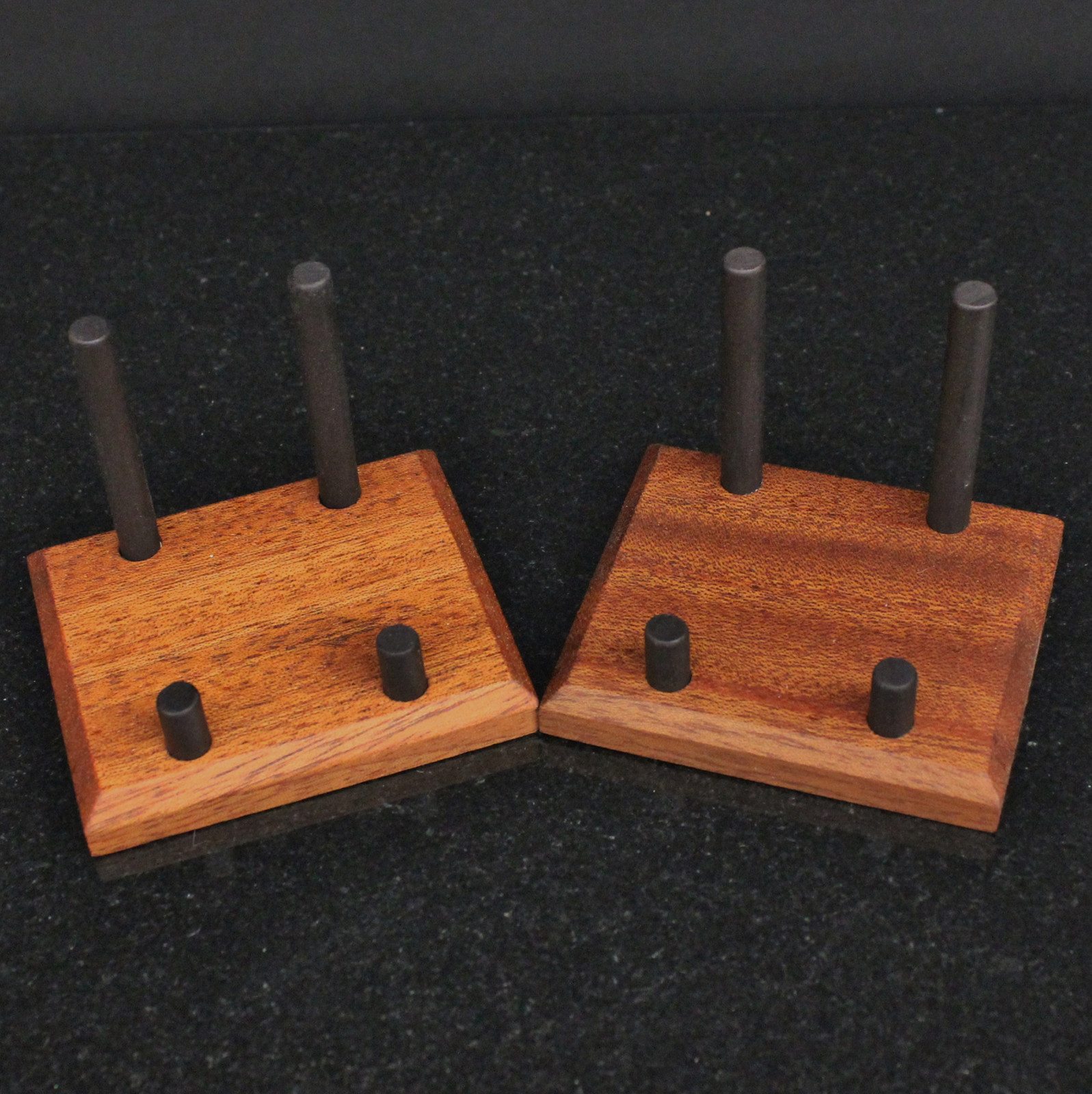 (2) EXOTIC MAHOGANY MINERAL DISPLAY STANDS FOR A MUSEUM QUALITY DISPLAY !!