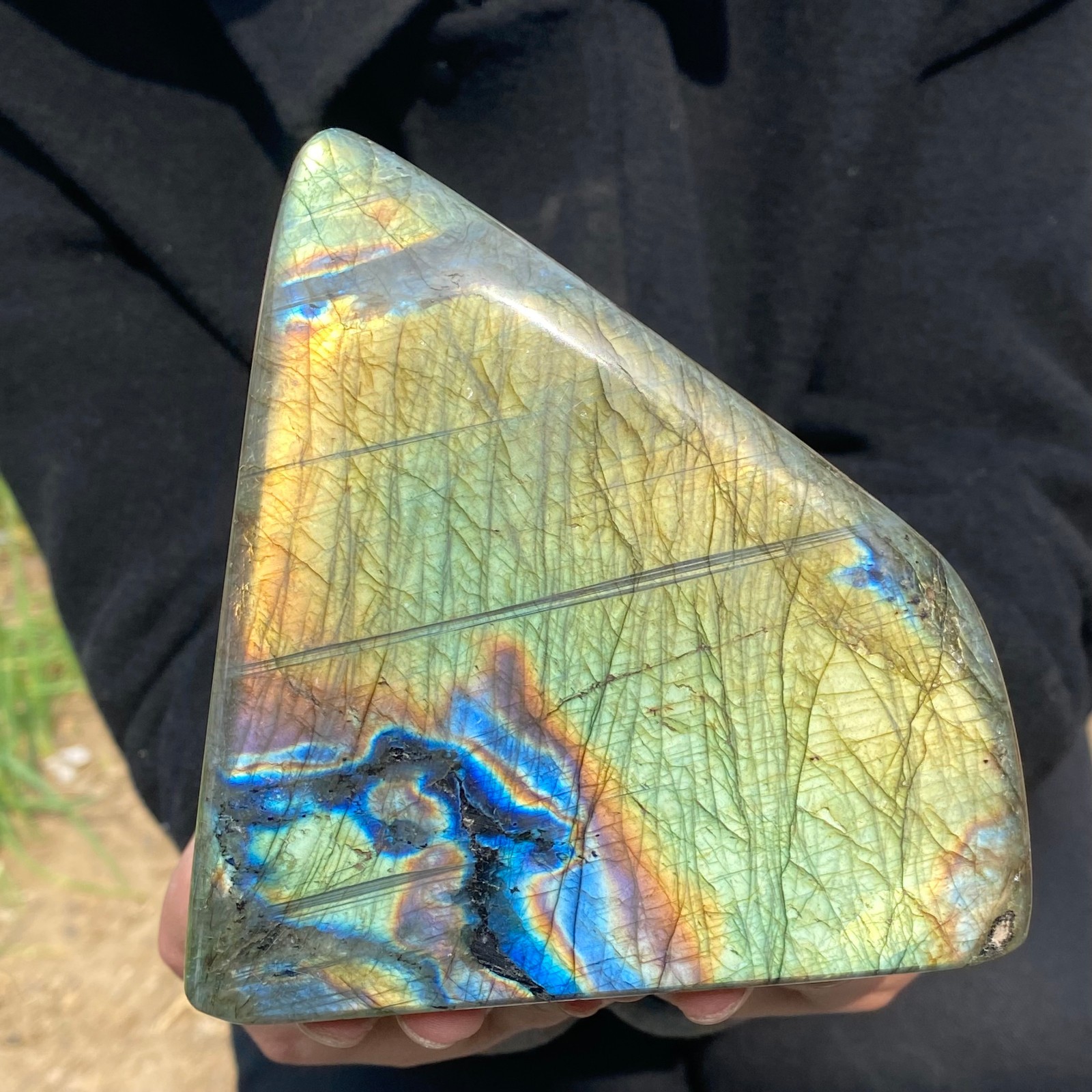 2.4LB Natural Gorgeous Labradorite QuartzCrystal Stone Specimen Healing