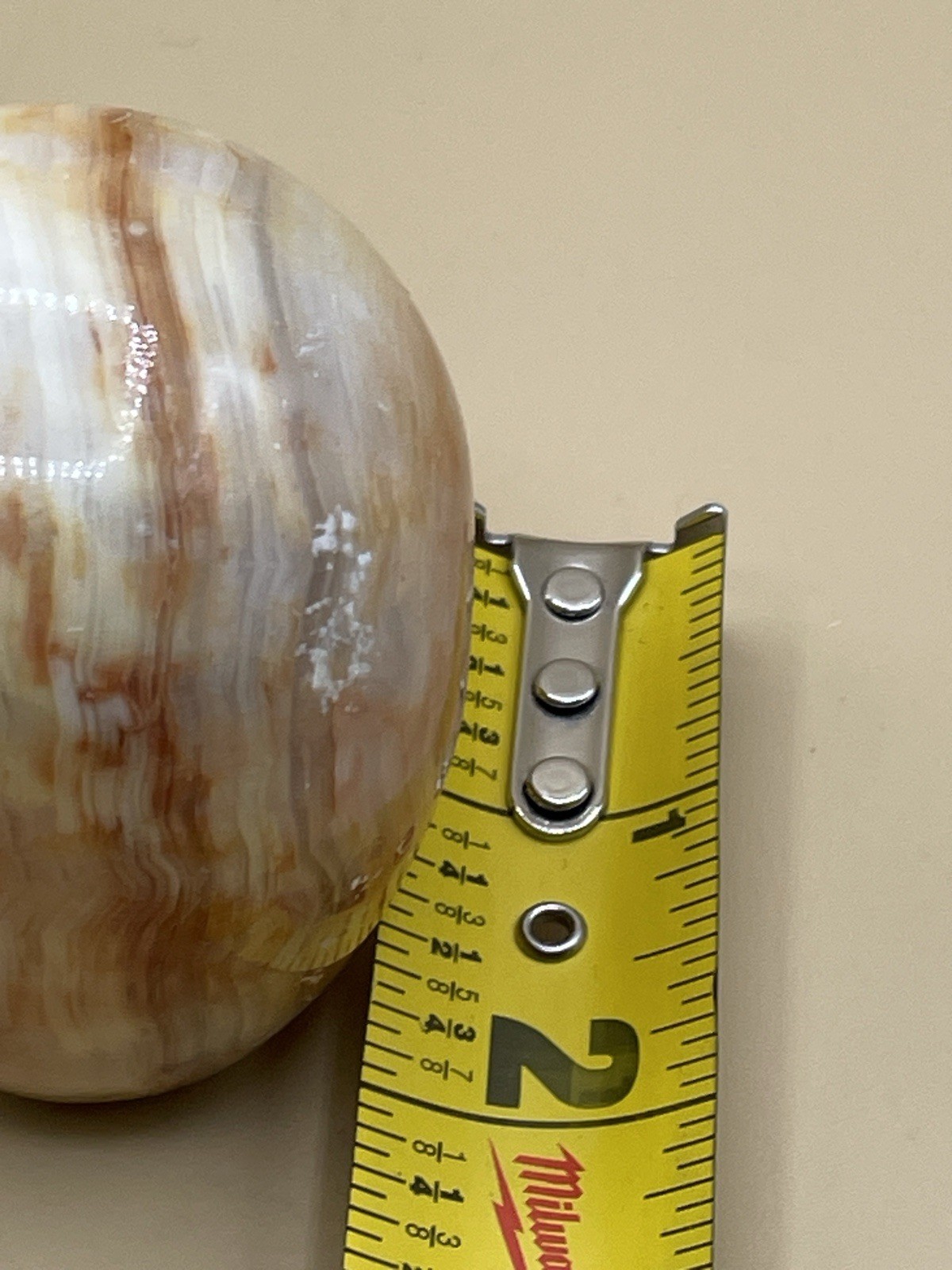 Orange Banded Agate Egg No Stand Has Blemishes 300g