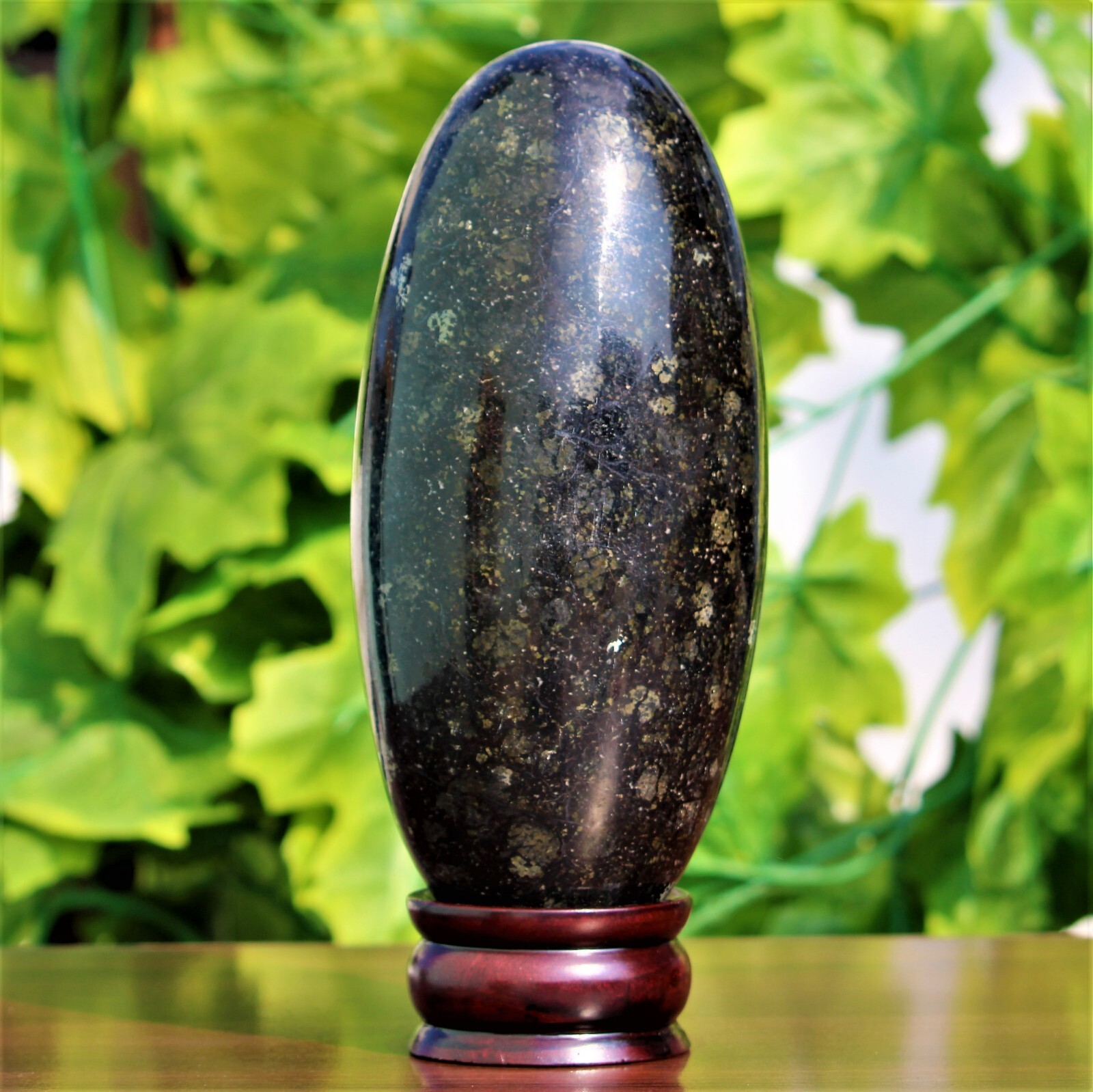 185MM Black Nuummite Crystal Healing Energy Reiki Aura Metaphysical Stone Lingam