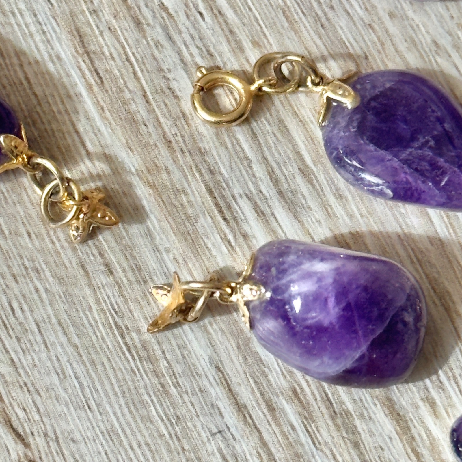 Polished Natural Purple Amethyst Crystal Pendants Only No Chains Lot Of 13