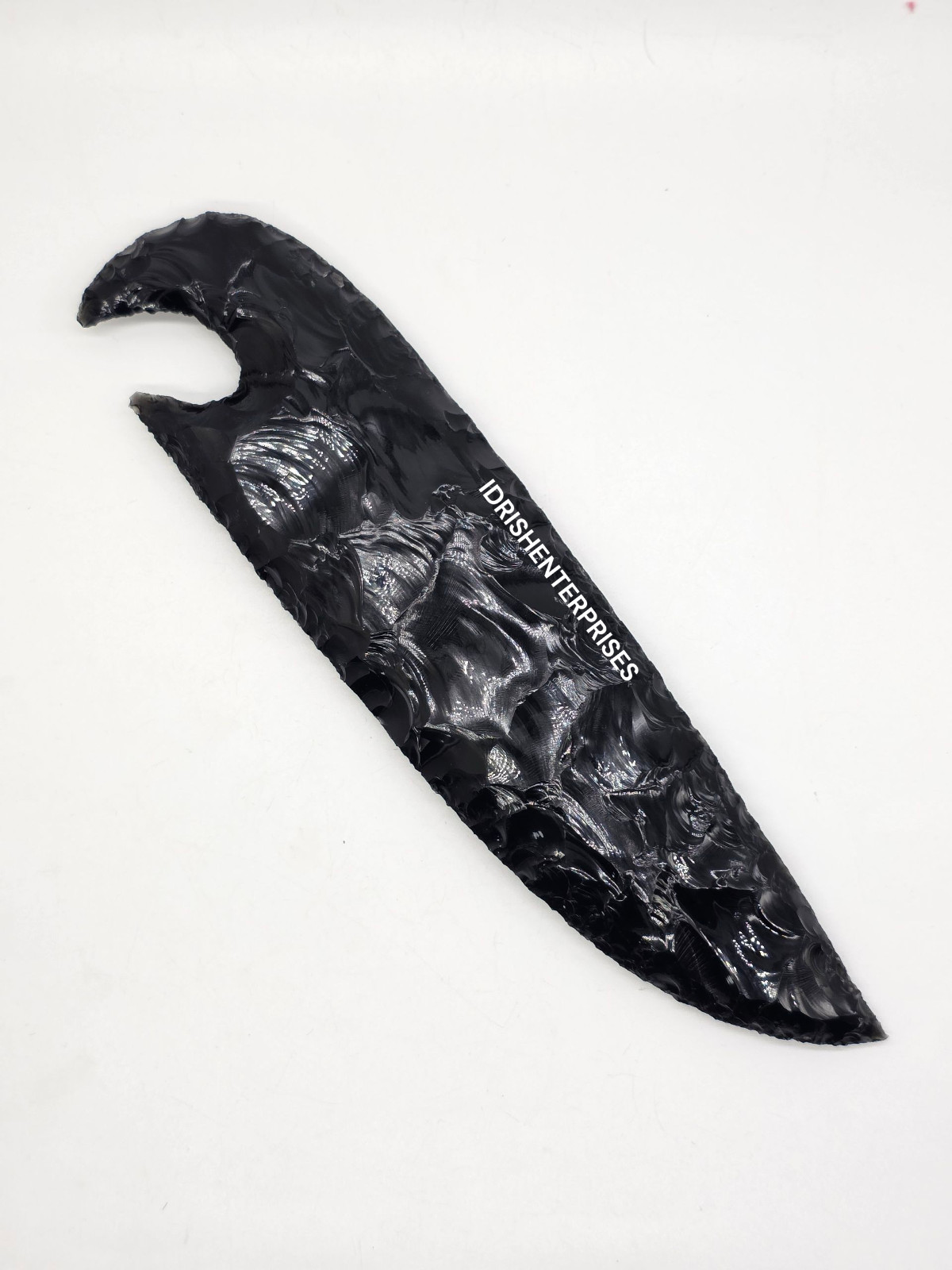 Artisan Crafted 8″ Obsidian Knife | Handmade Flint Knapped Stone Blade.