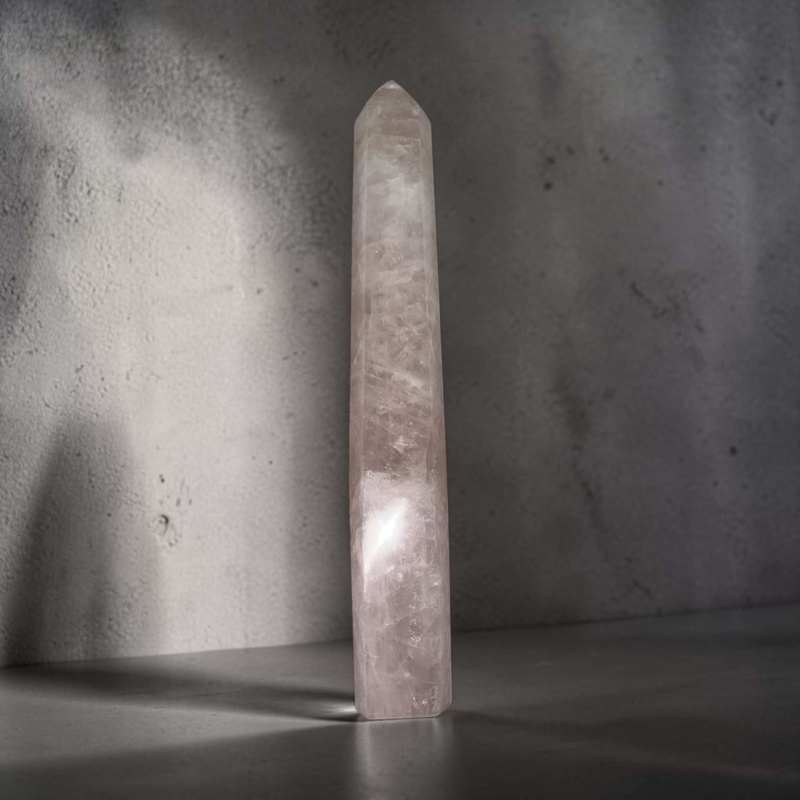 Large Rose Quartz Tower – 12″ Tall | 1 lb 15 oz