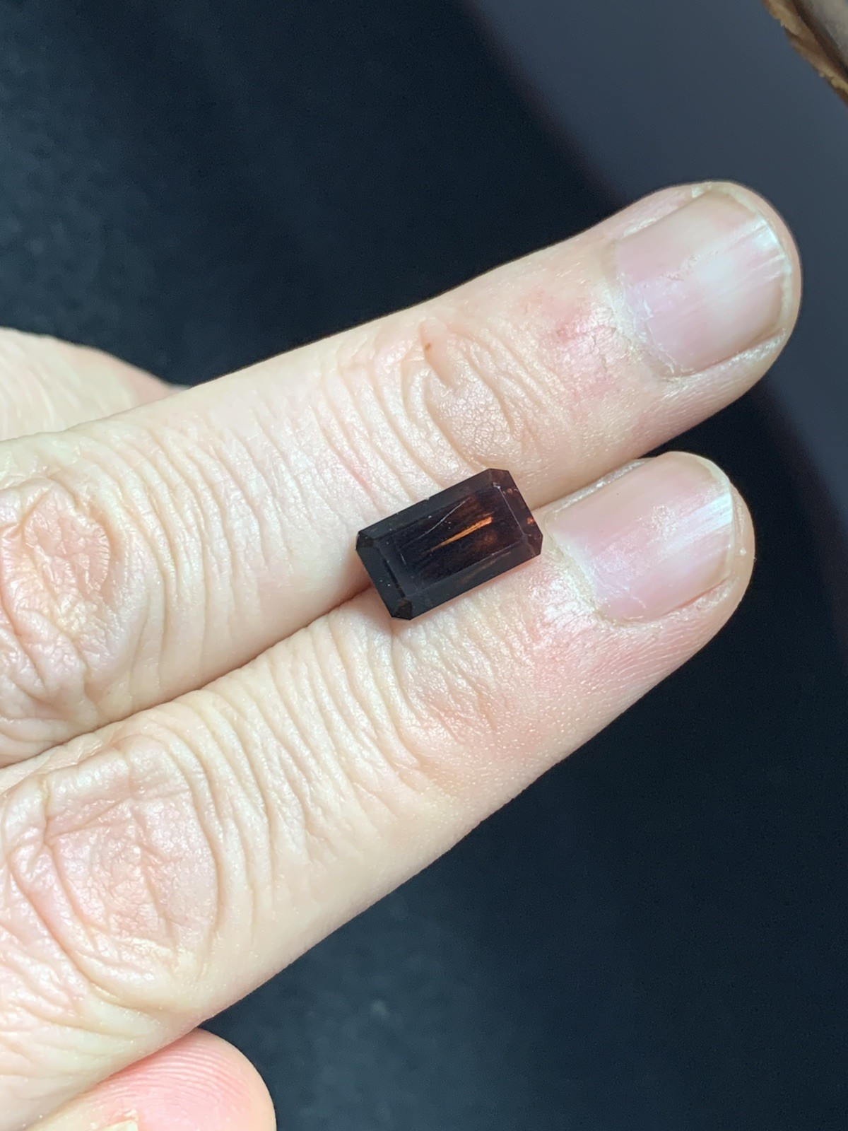 3ct natural red fire color emerald cut faceted tourmaline from afg