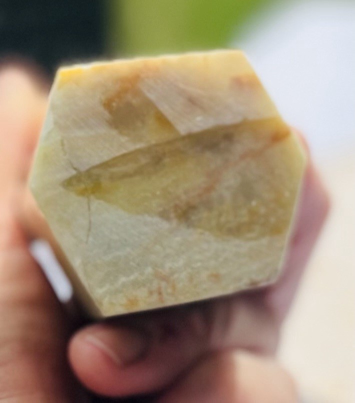 6 in. Orange Banded Calcite Tower