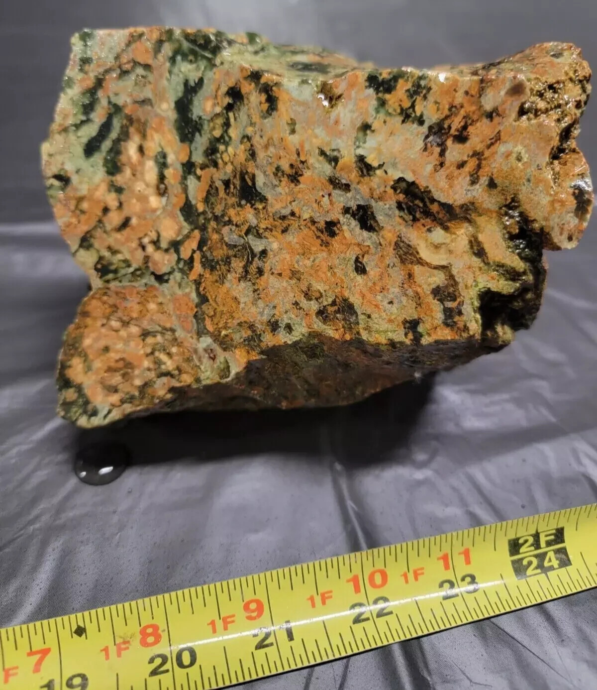 5lb+ large jasper piece orange/green/black