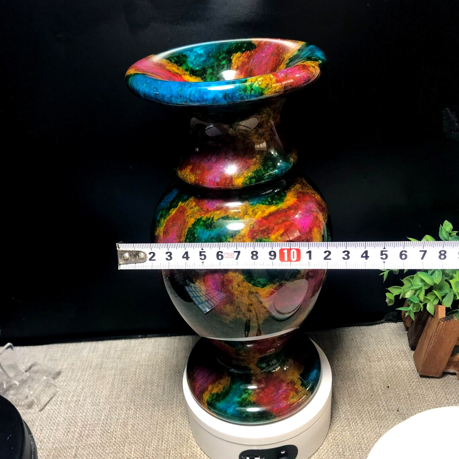 1PCS 3.2kg “Seven Colors Jade” Crystal Quartz Vase Specimen Collection
