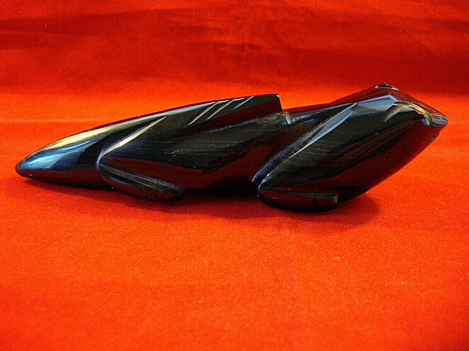 Black Obsidian Crystal -Modern Style Carved & Polished Lizard-6 Inches Long
