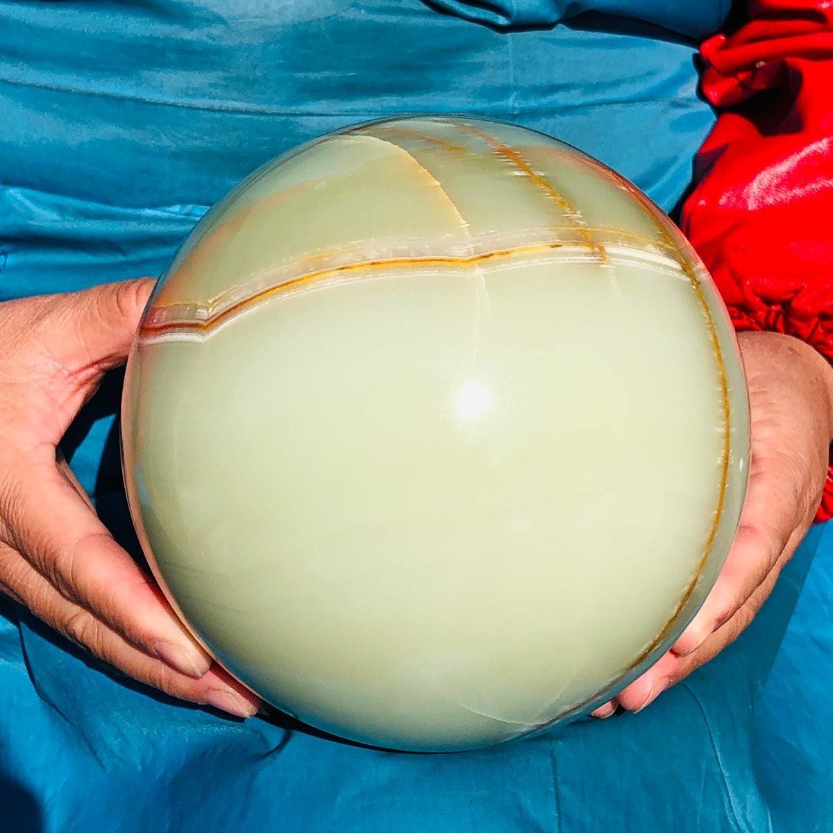 11.35LB Natural Afghan Jade Chakra Quartz Sphere healing ball Specimen 3297