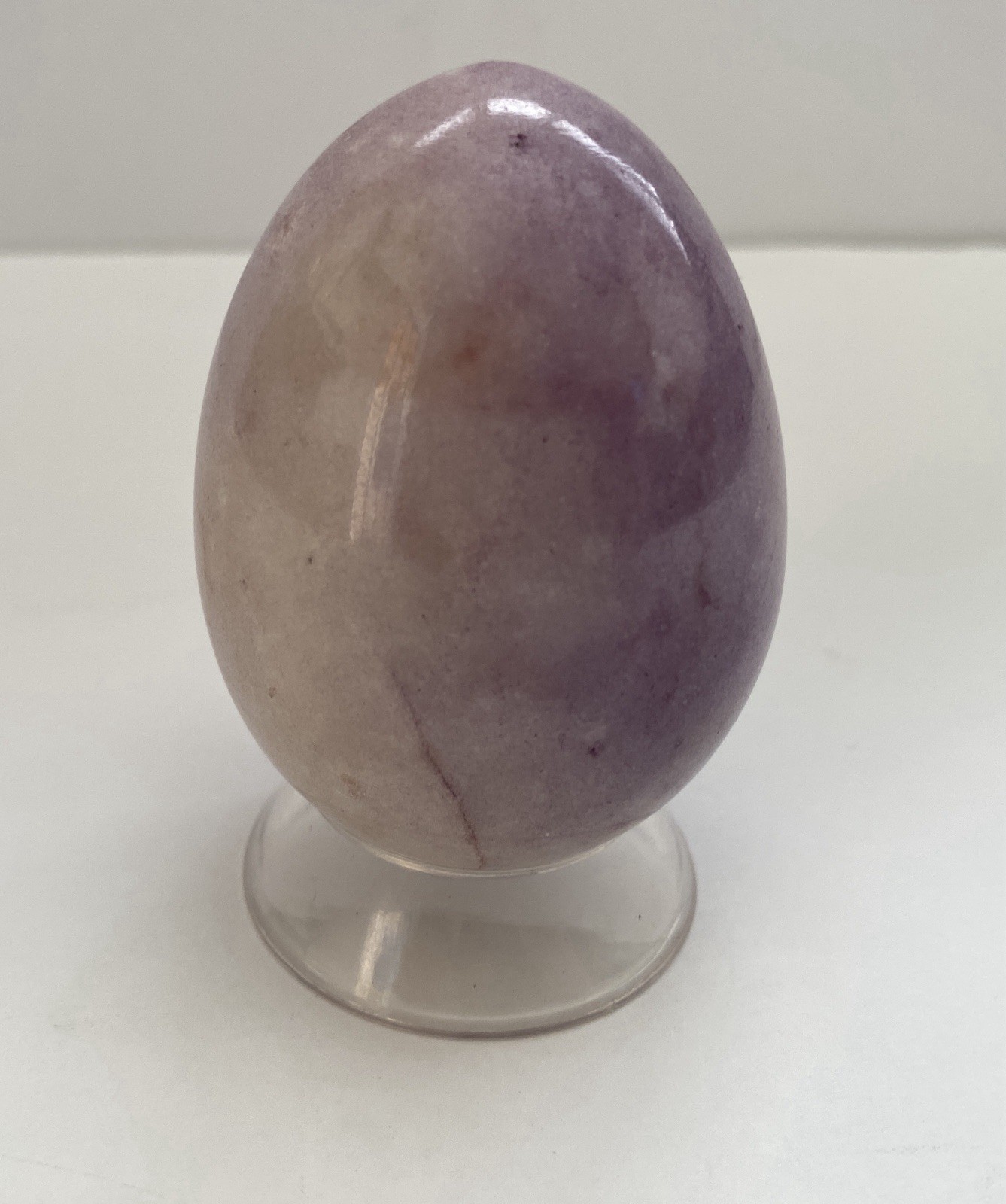 Natural Onyx Stone Egg With Stand Hand Polished Banded Agate Calcite Crystal