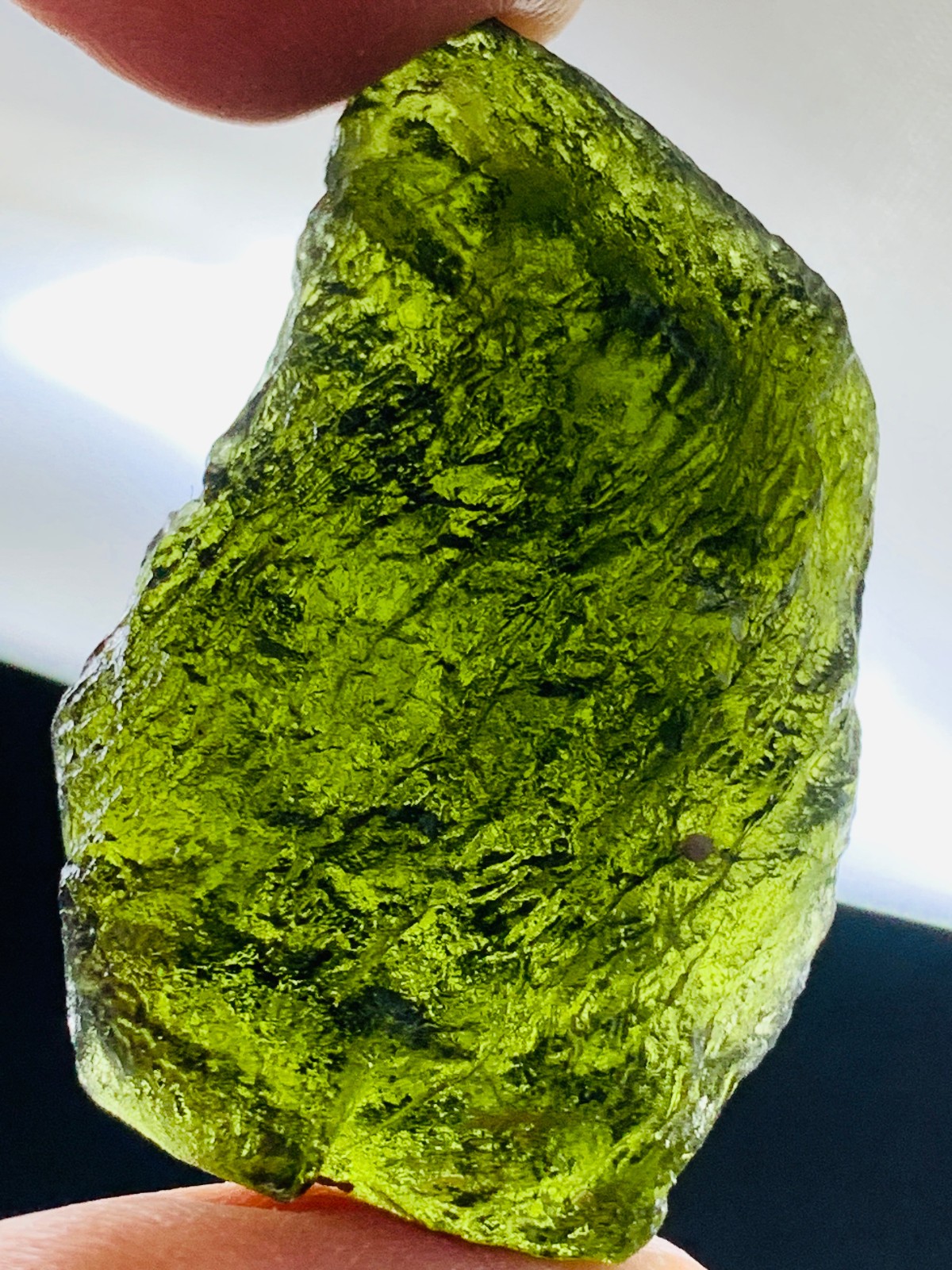TOP Moldavite Raw Moldavite Crystal from Czech Republic PICcertificate 88CT