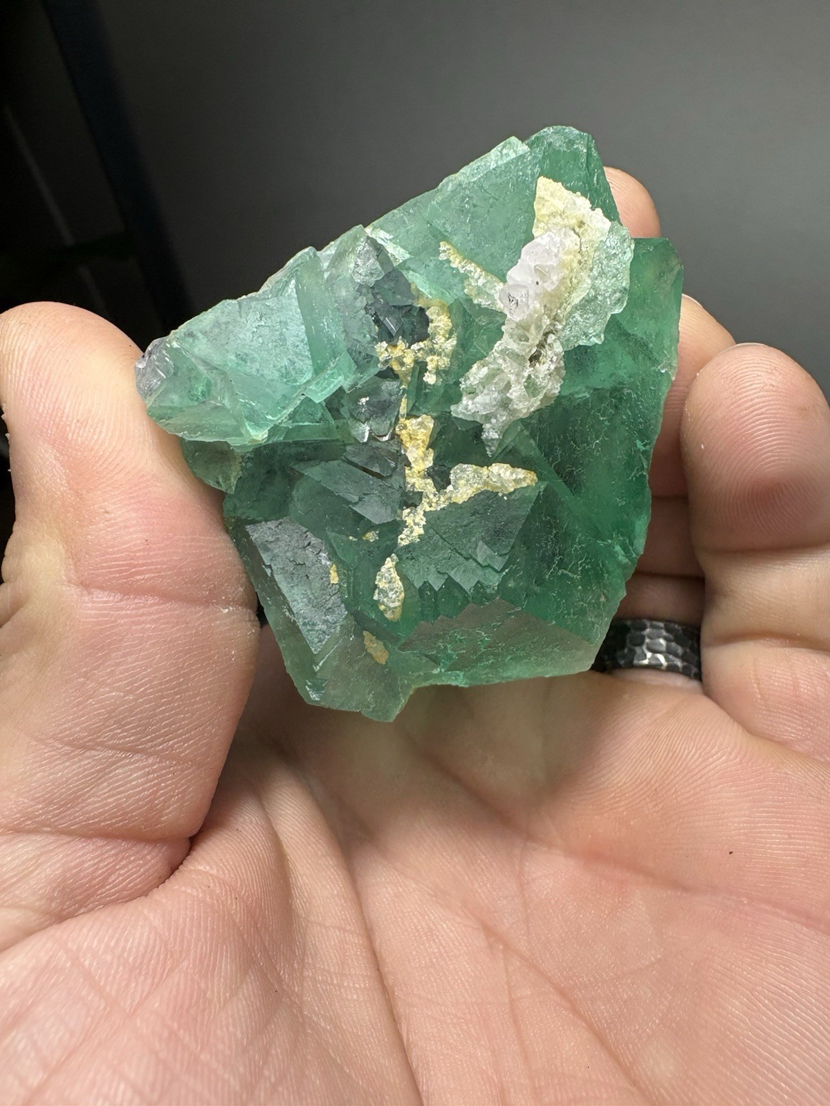 Natural Neon Green Fluorite Octahedron Cluster Riemvasmaak South Africa Nice