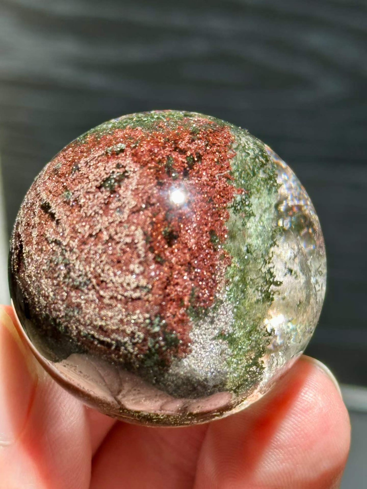 40mm Natural Color Ghost Phantom Quartz Sphere Crystal Ball Mineral Reiki Decor