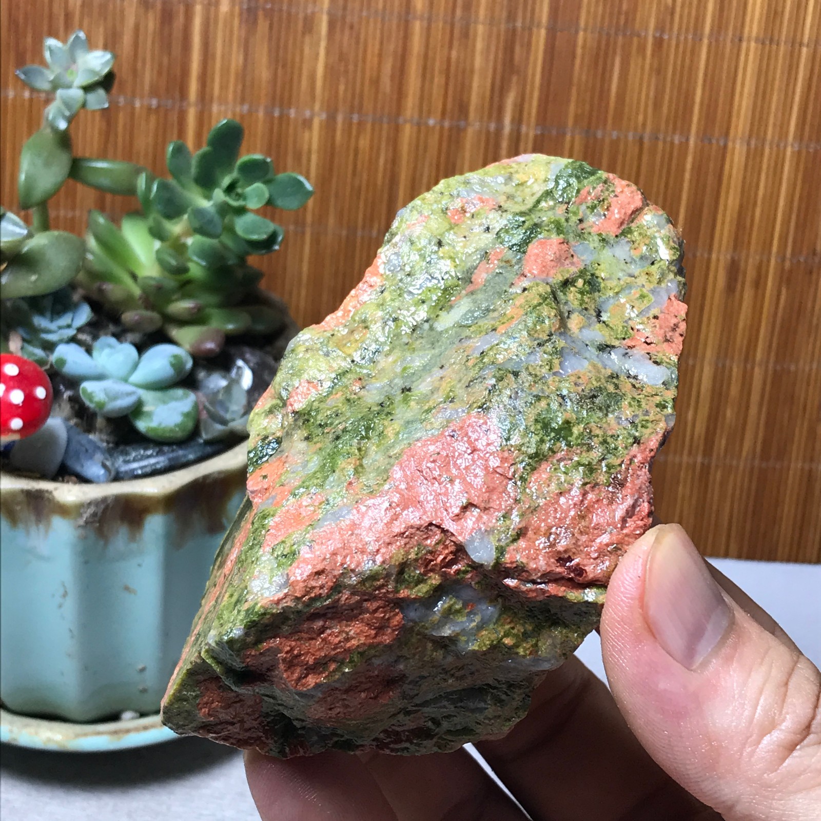 257g Natural Unakite Crystal gemstone Rough Mineral Specimen healing A6362
