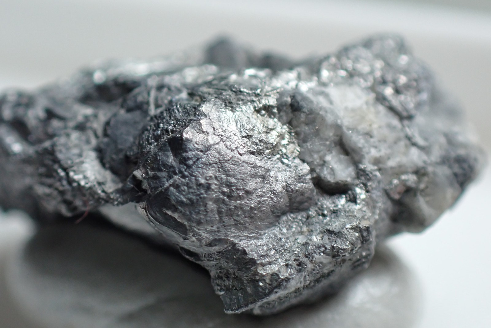 ANTIMONY * SILVERY-BRIGHT BOTRYOIDAL AGGREGATE * RARE ! Pribram, CZECH REPUBLIC