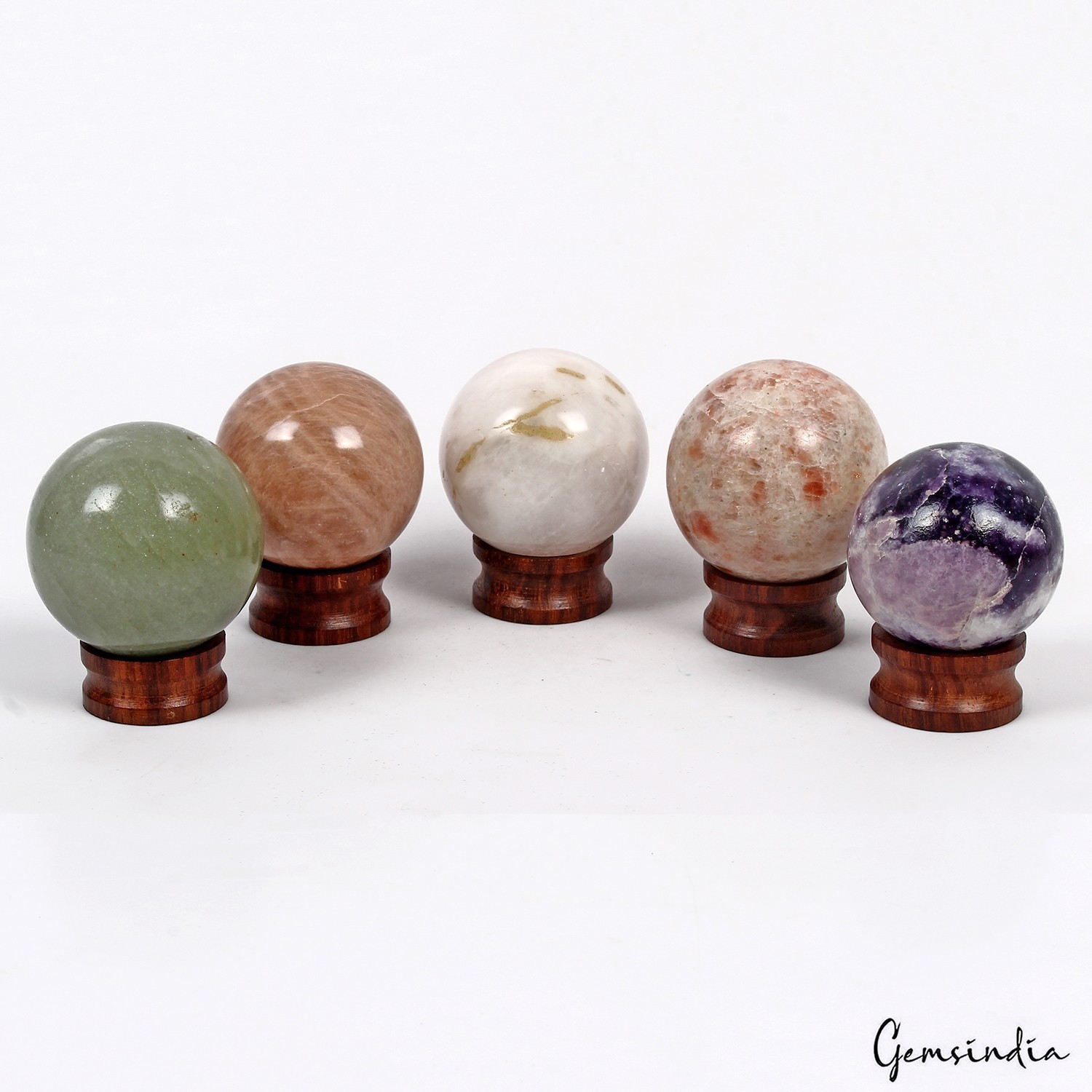 2200 Ct Natural Untreated Multi Gems Sphere Healing Crystal Gems Ball With Stand