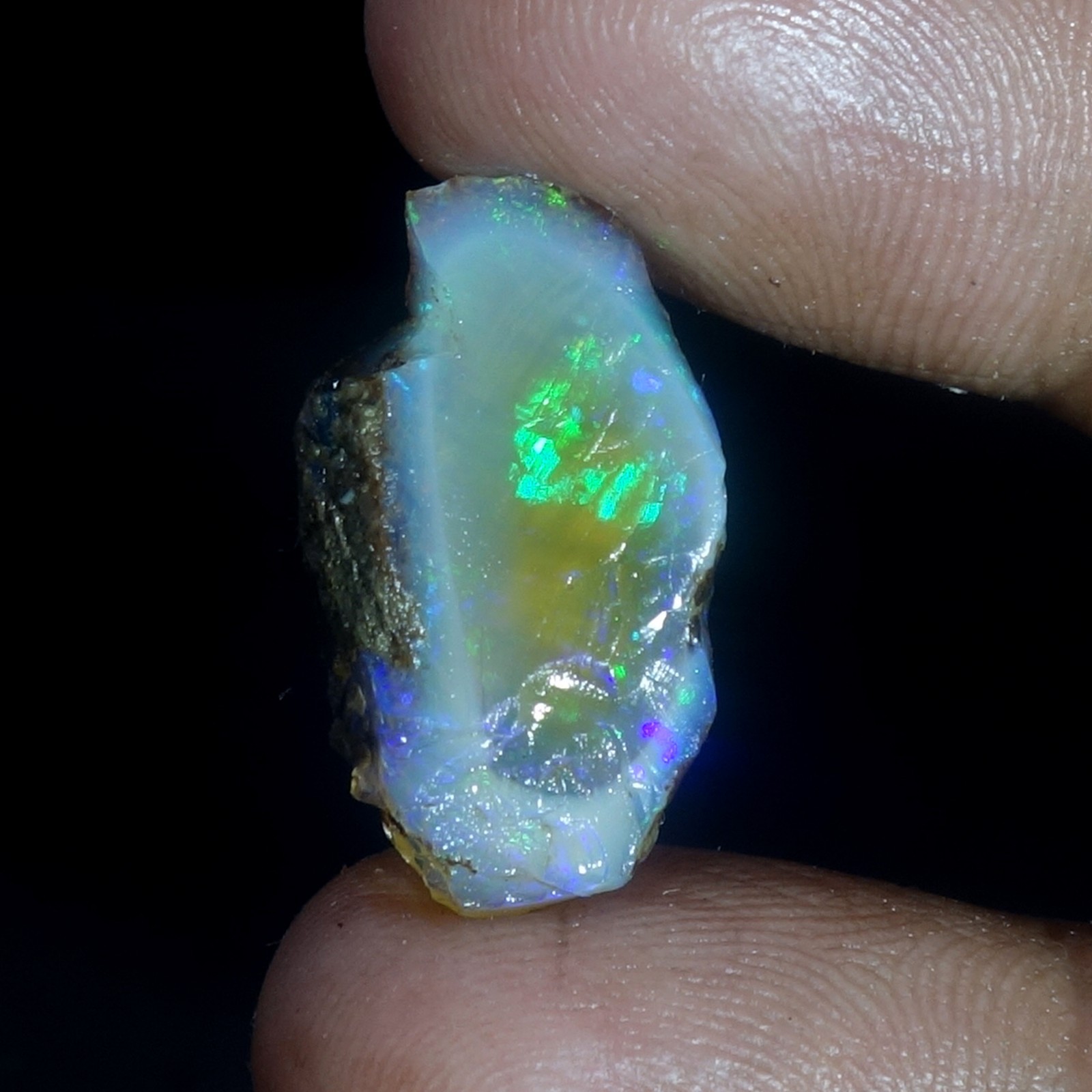 AA+ Ethiopian Oli Opal Rough Entreated Welo Opal Multi Fire Color Flash 11.60Cts