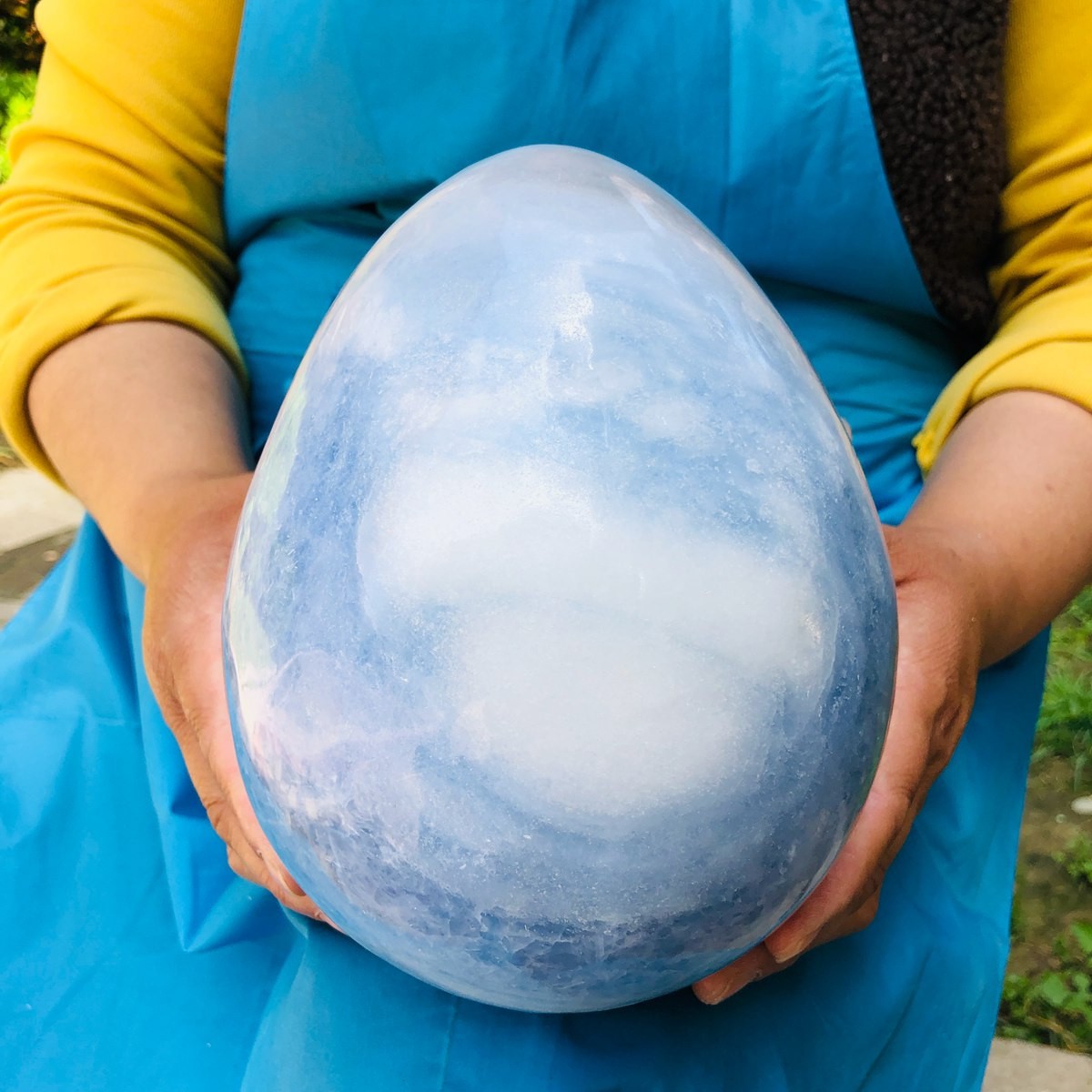 11.5LB Natural Beautiful Blue Crystal Egg Crystal Mineral Specimen Healing 4764