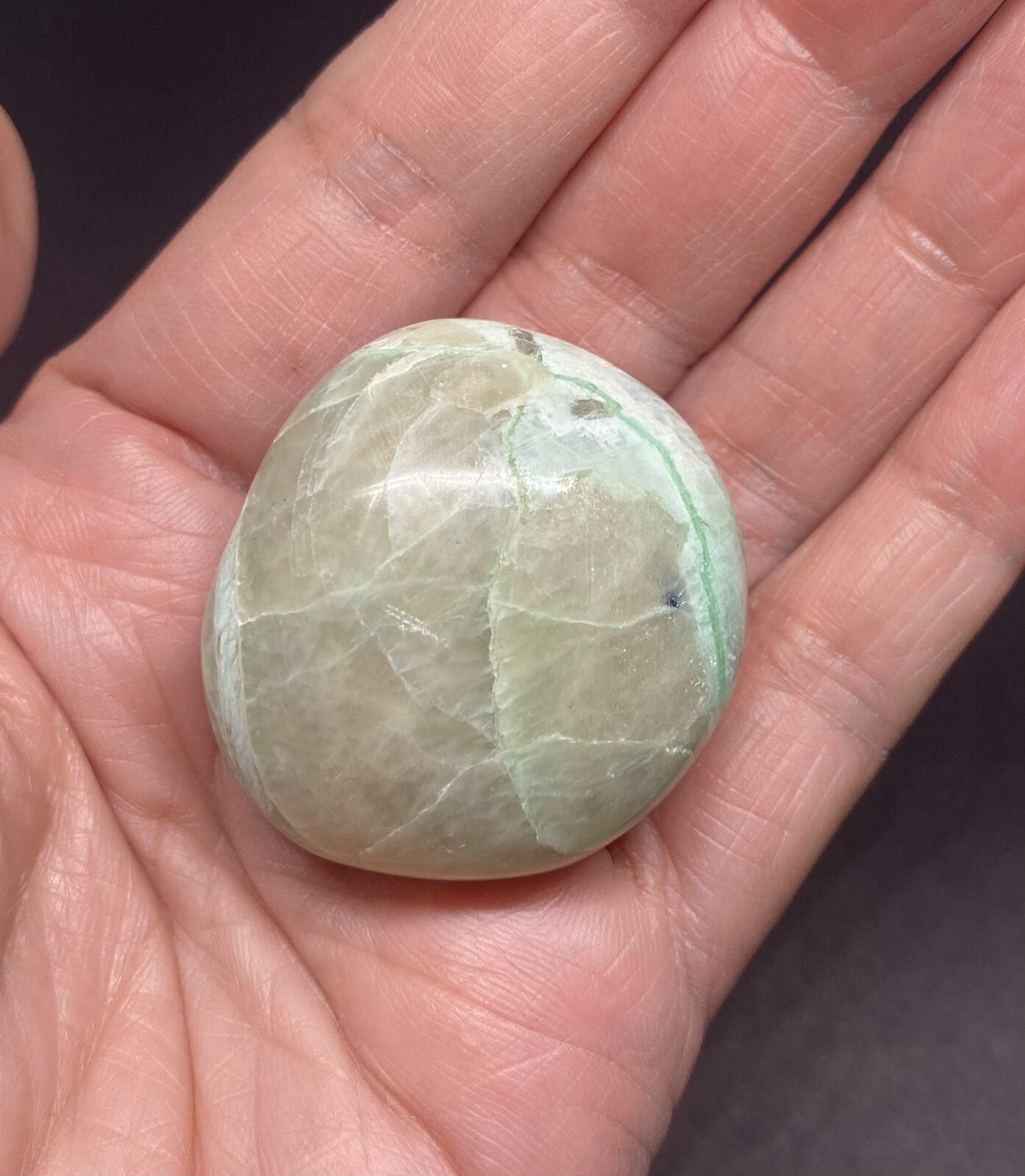 Garnierite Palm Stone From Madagascar 45.4g Over 1 1/2in