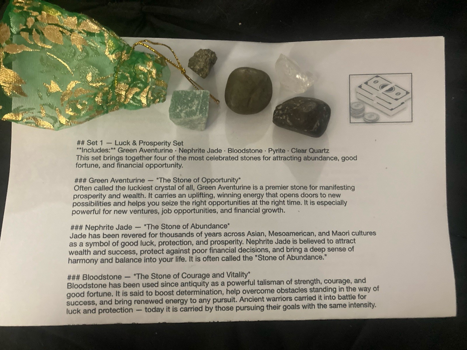 Luck & Prosperity Crystal Set: Meditate & Manifest Success Now!!!!