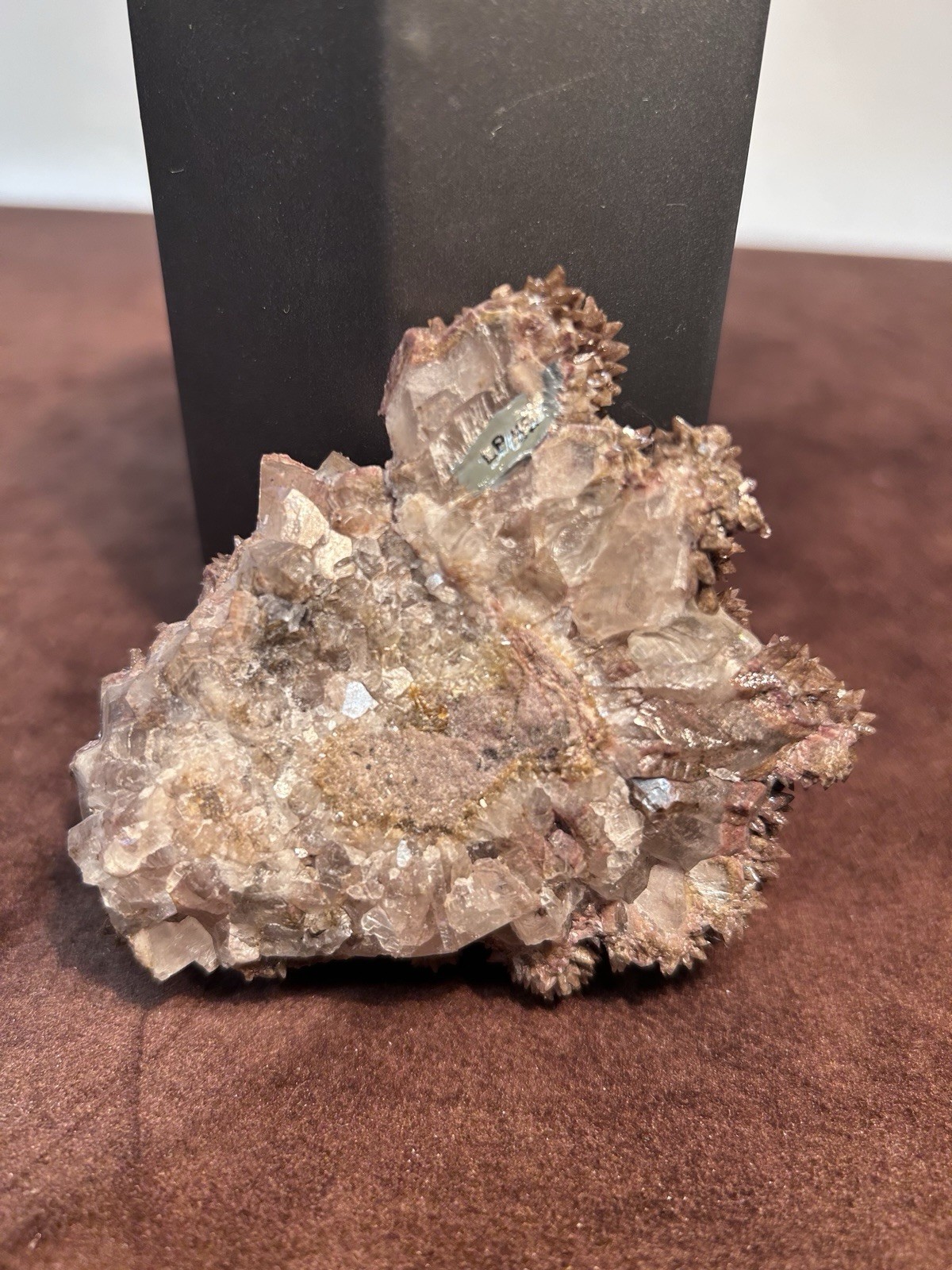 Dogtooth Calcite Cluster Santa Eulalia Mexico Old Labels Cabinet Specimen