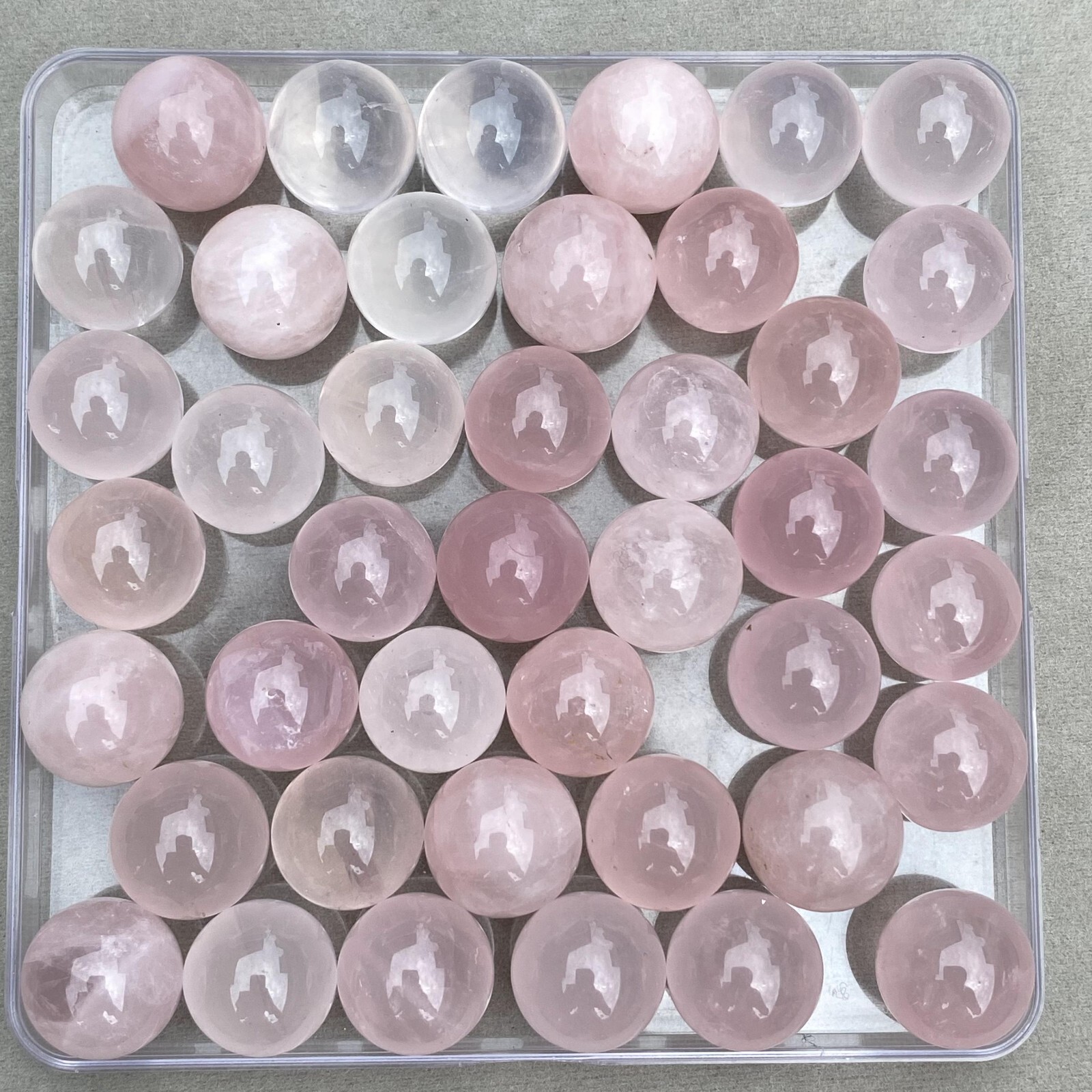 20pcs Wholesale Natural Rose quartz Ball Quartz Crystal 15mm Sphere +box Reiki