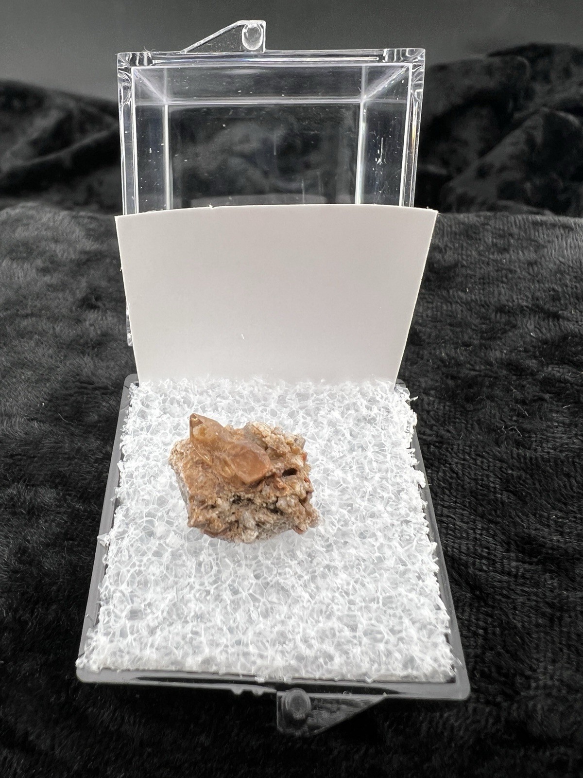 Brown Topaz from Tepetate Mine, San Luis Potosí, Mexico in Perky Box Display