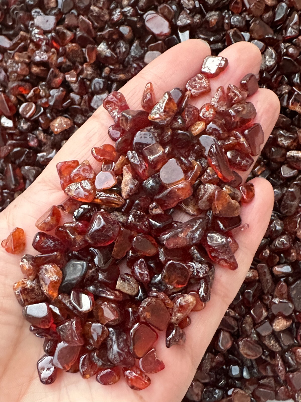 Grade A++ Orange Garnet Semi Tumbled Gemstone Large Chips 4 – 12 mm, Bulk Lot
