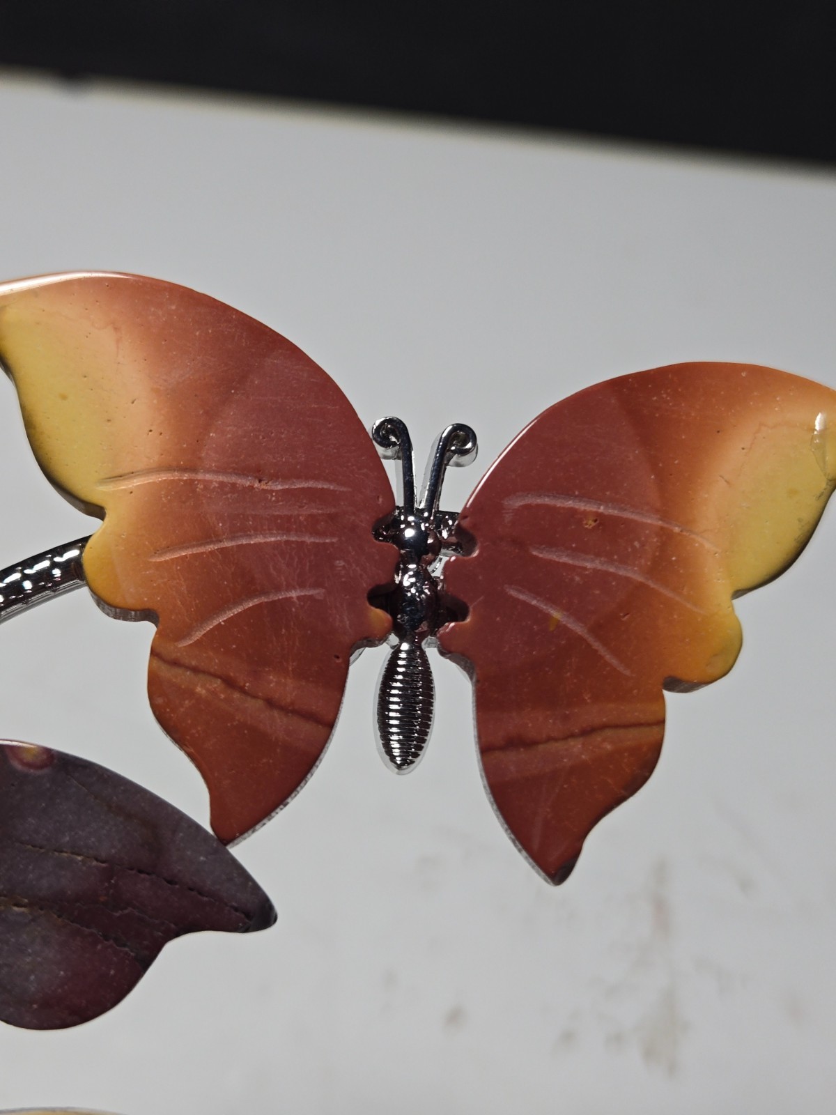 STUNNING BUTTERFLY MOOKAITE SPHERE HOLDER (2 spheres included) – BEAUTIFUL!! P45