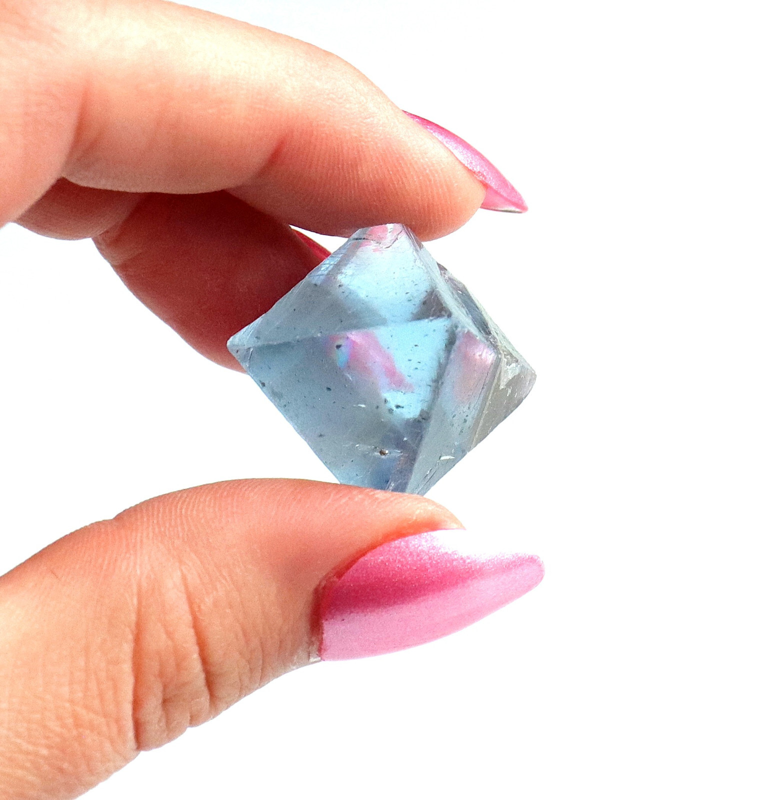 Fluorite Octahedron Gemmy Sky Blue Color Cave In Rock, Illinois 2.9 Cms